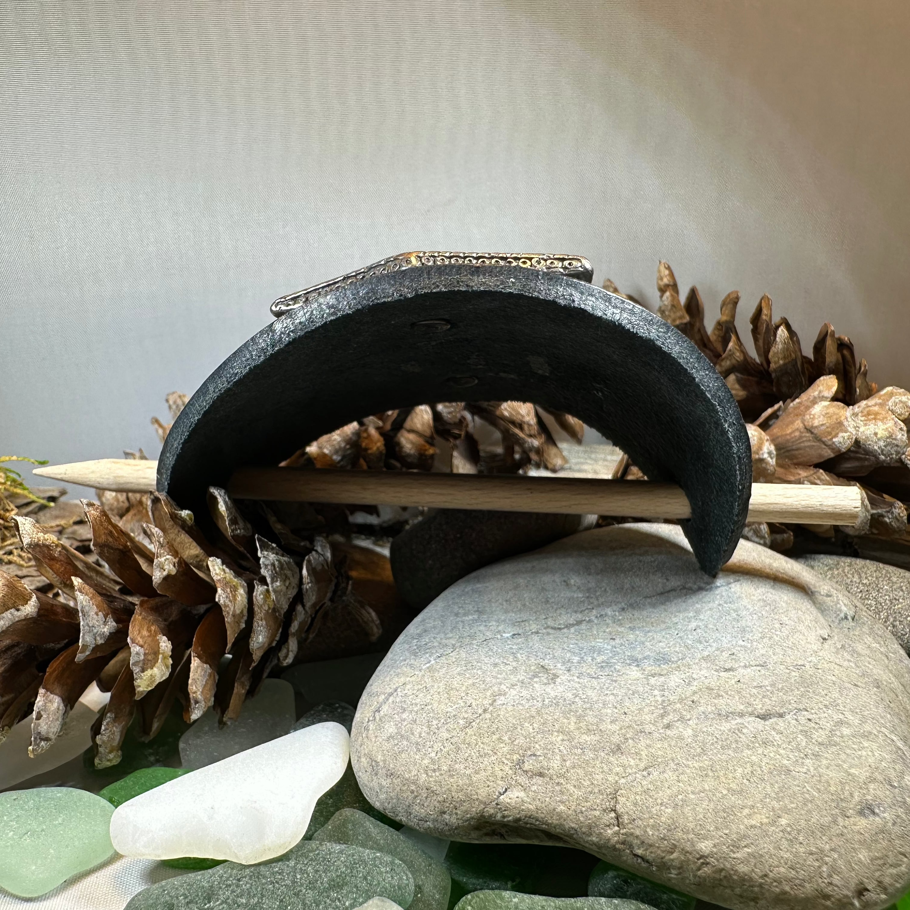 Thor's Hammer Leather Hair Slide for Women