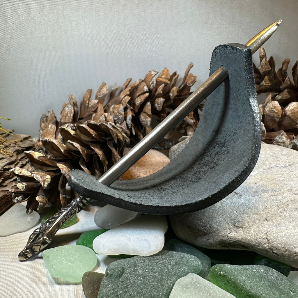 Celtic Dragon Leather Hair Slide for Women