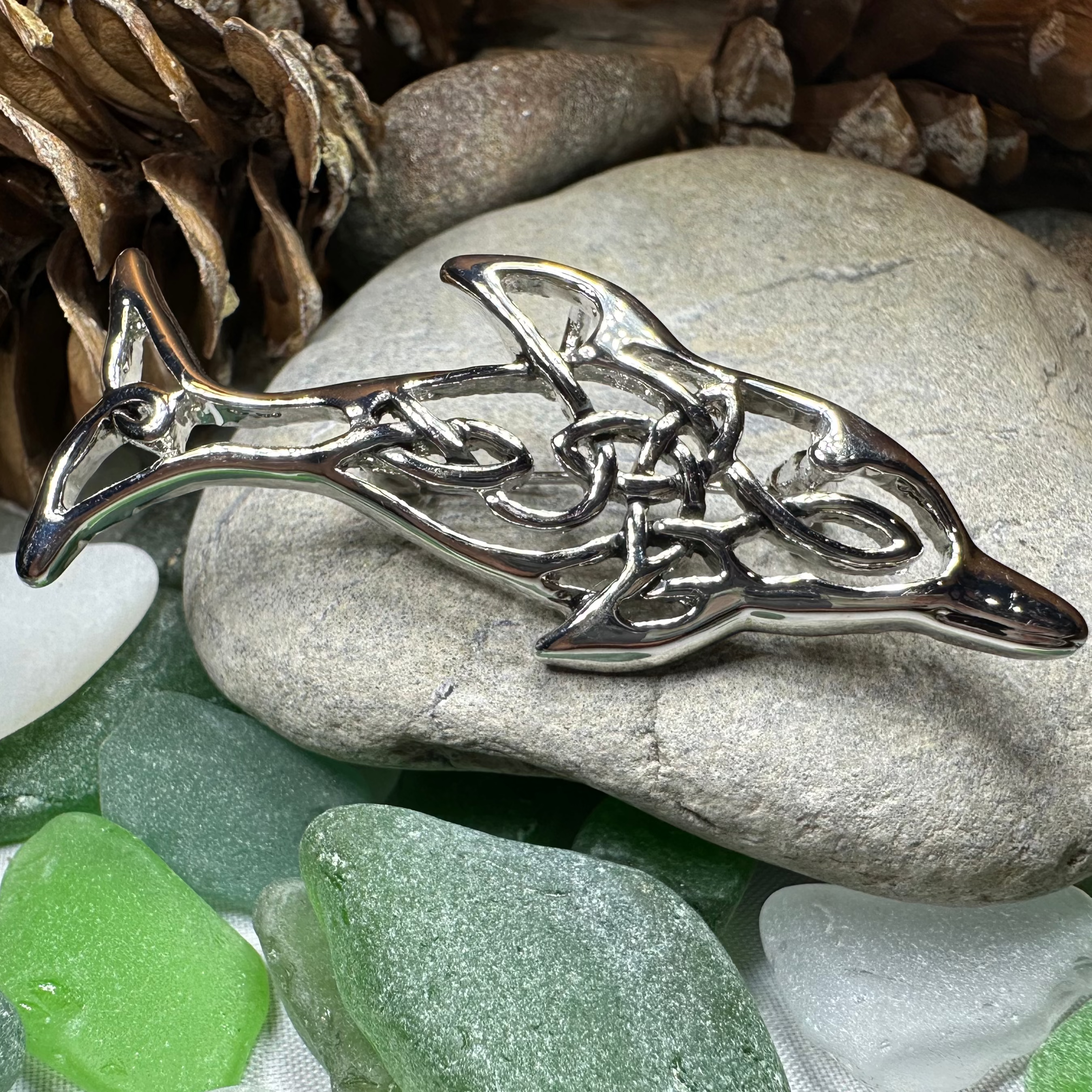Nehalennia Celtic Dolphin Brooch for Women