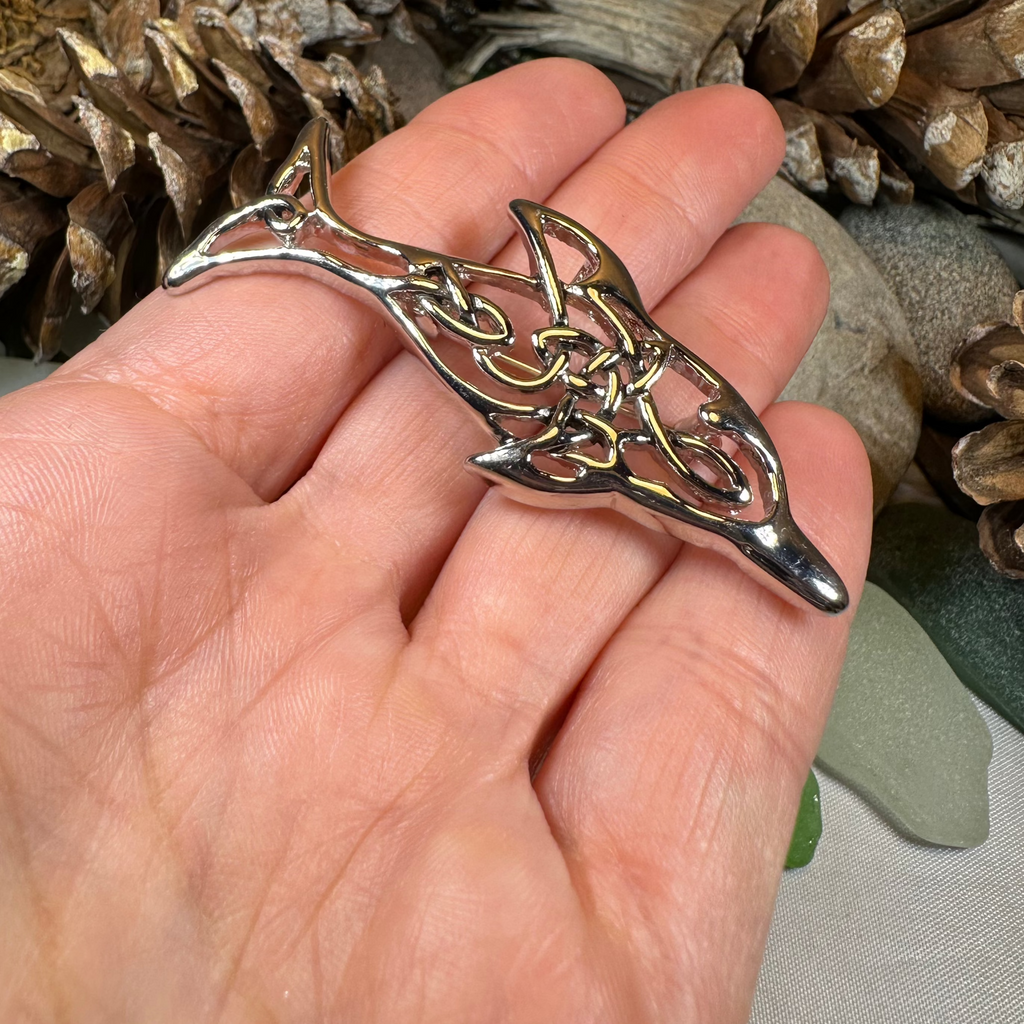 Nehalennia Celtic Dolphin Brooch for Women