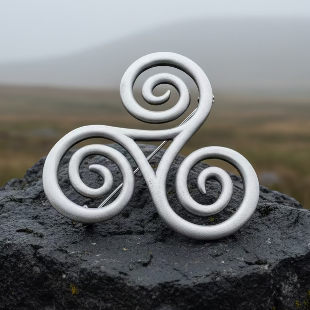 Vesunna Large Celtic Spiral Brooch