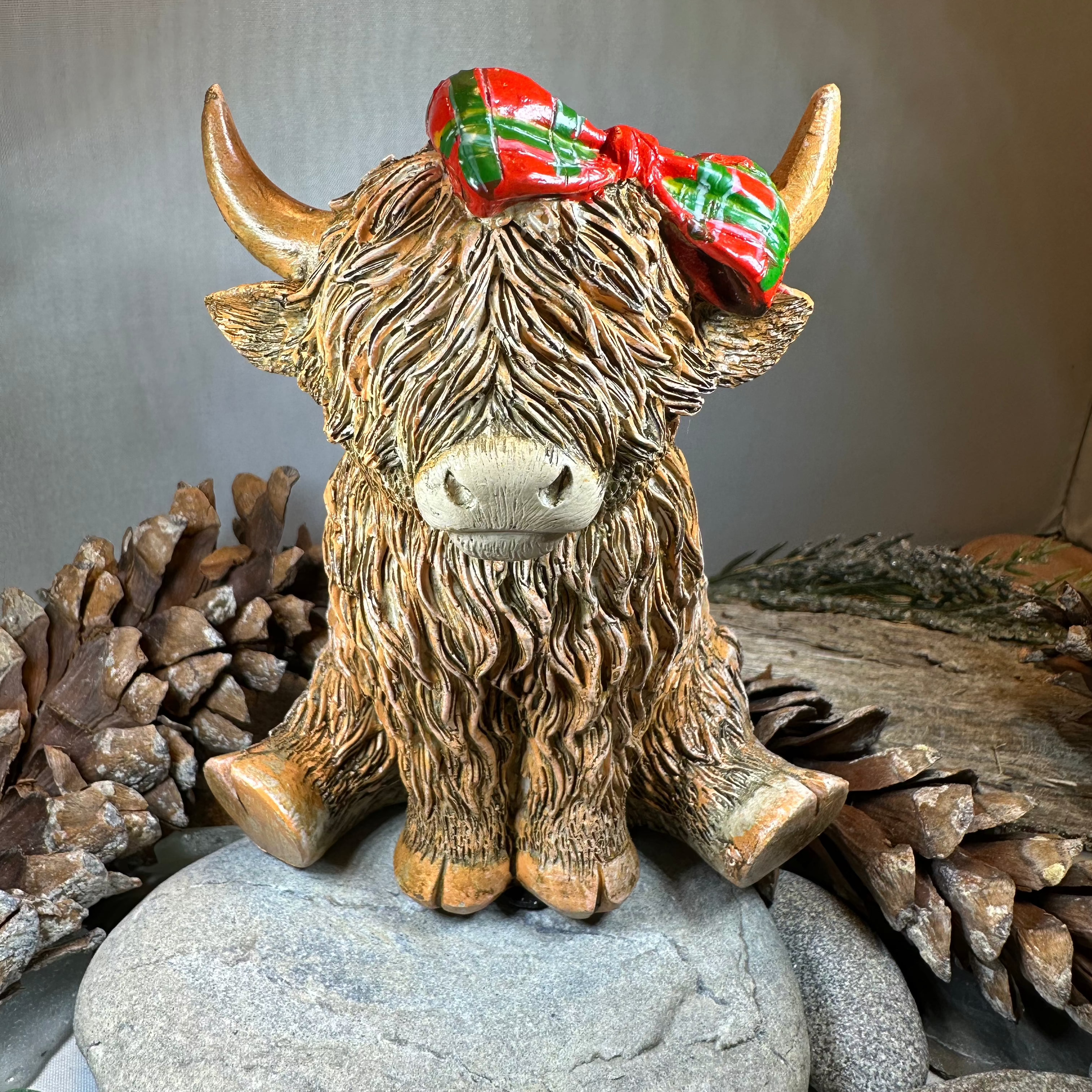 Tartan Princess Highland Cow Figurine