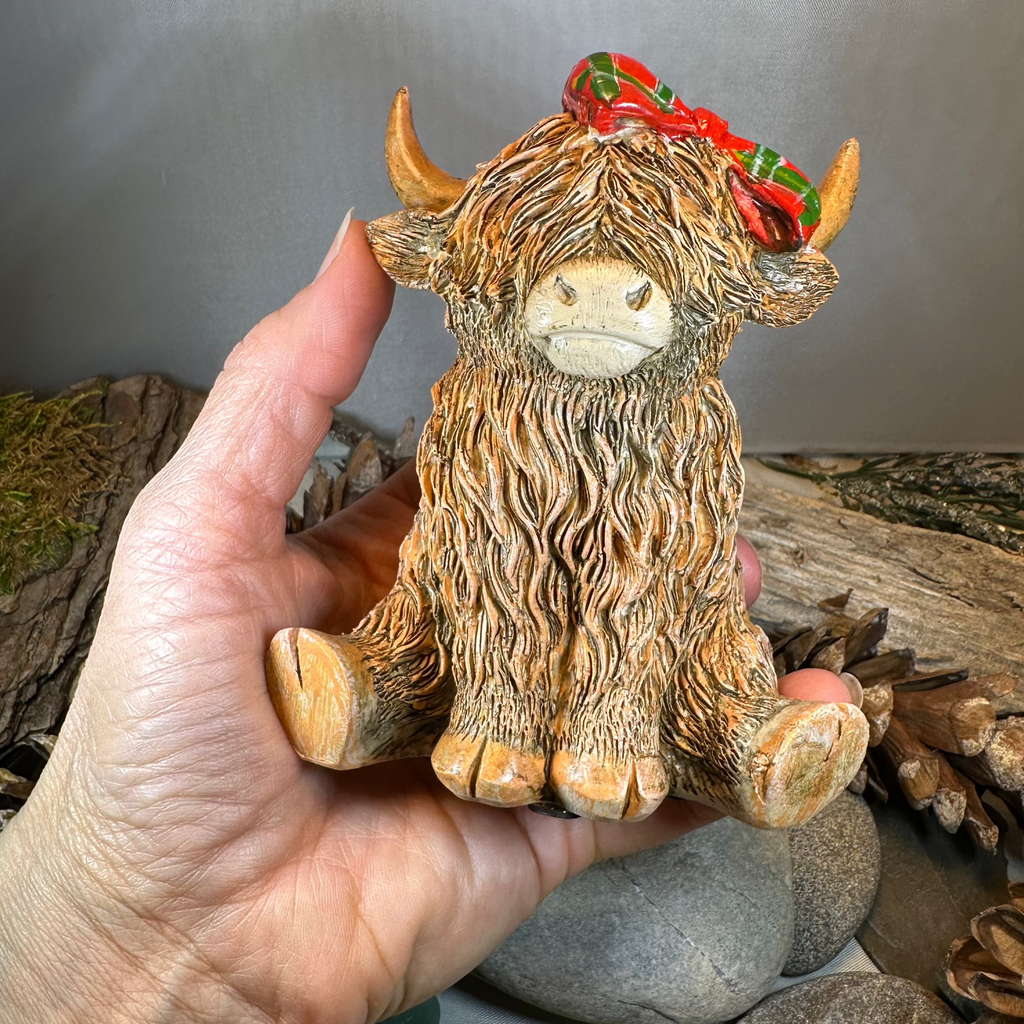 Tartan Princess Highland Cow Figurine