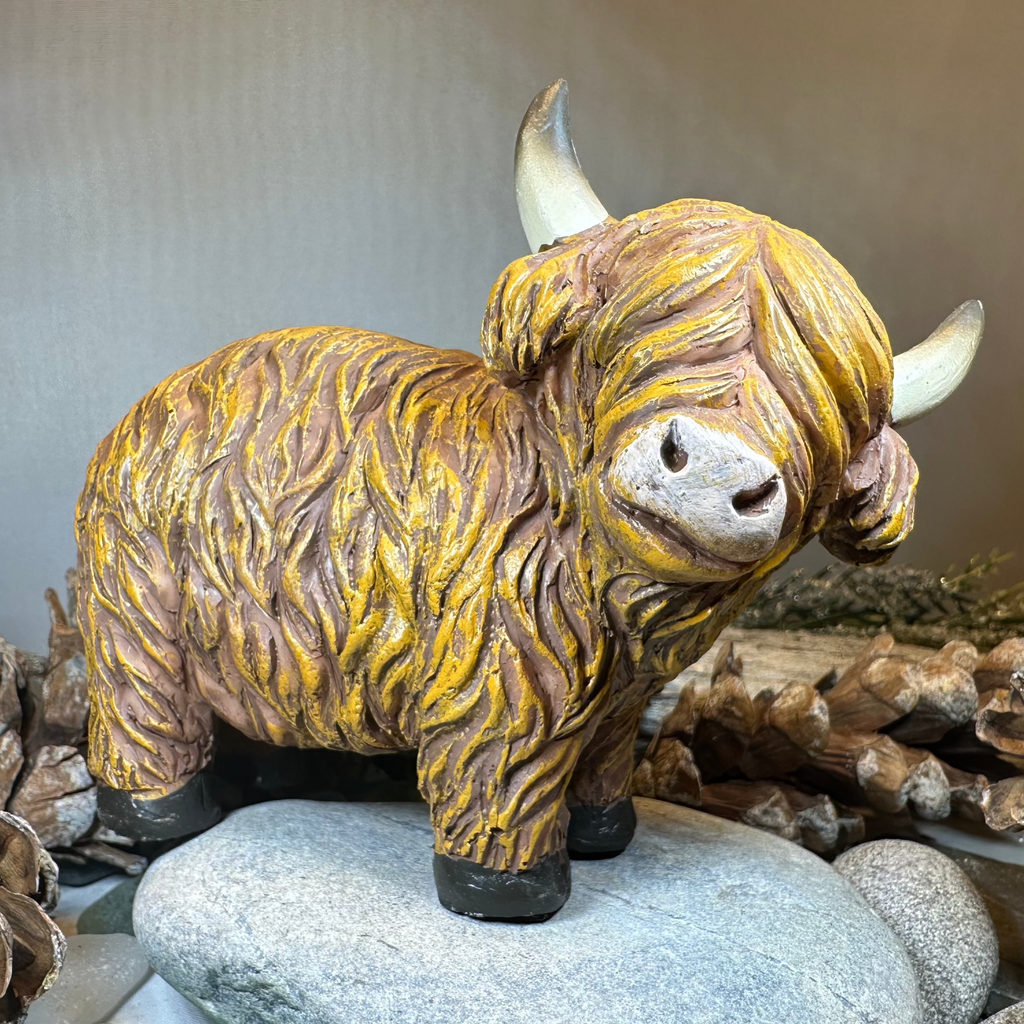Chubby Highland Cow Figurine