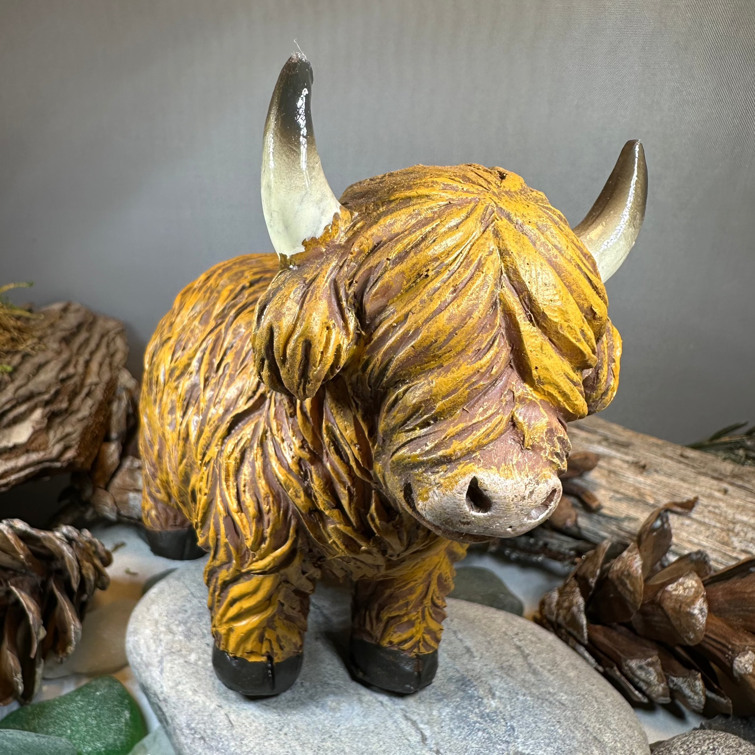Chubby Highland Cow Figurine