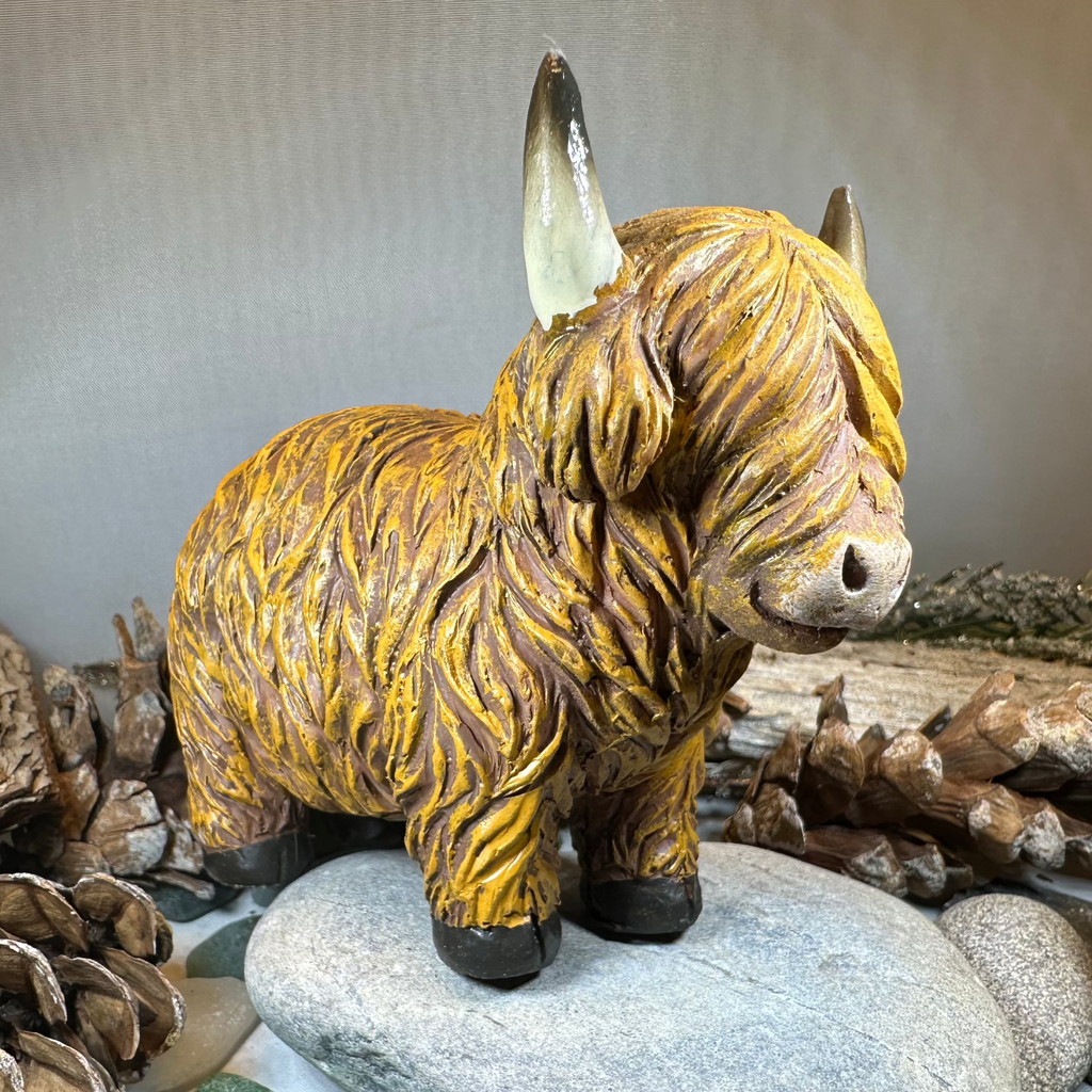 Chubby Highland Cow Figurine