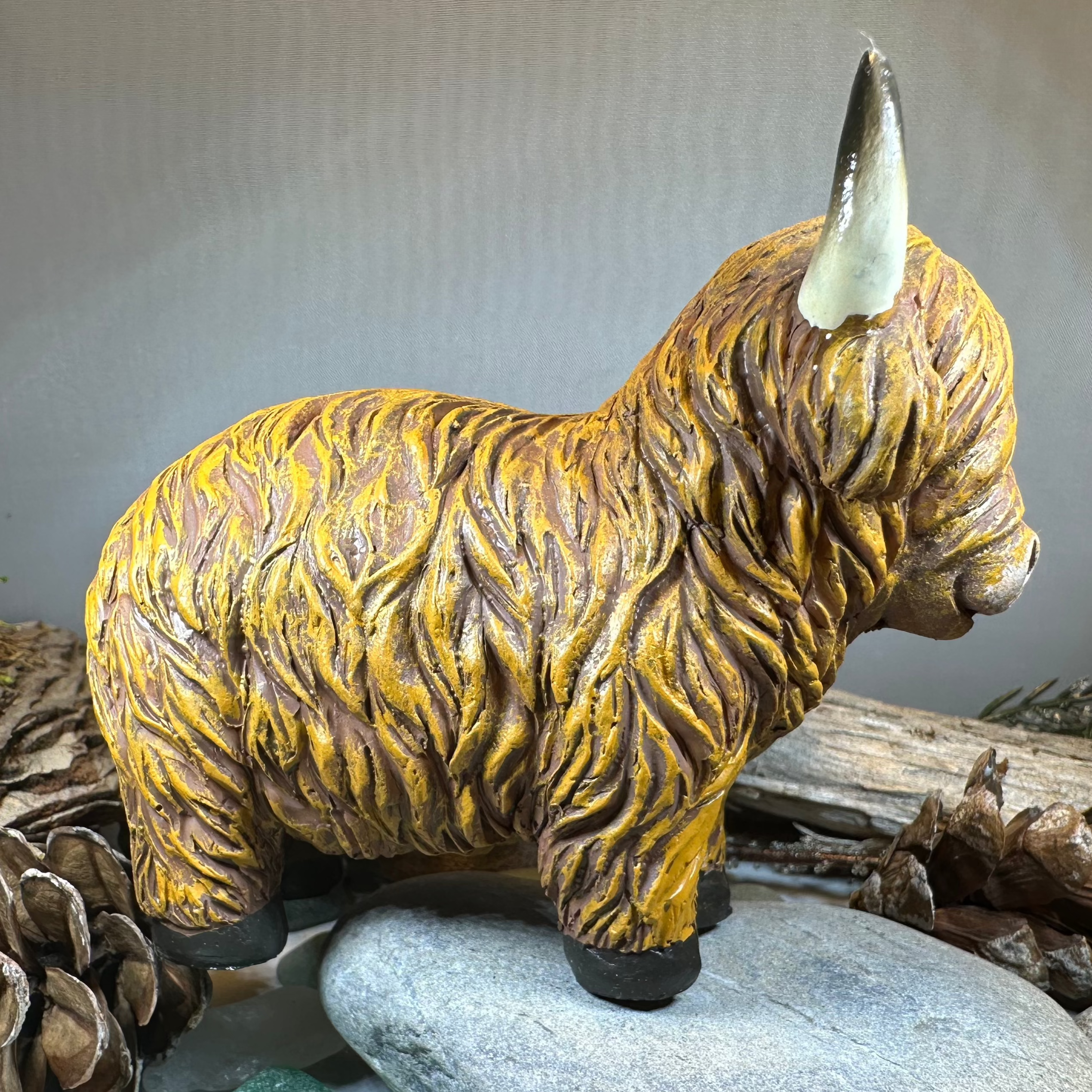Chubby Highland Cow Figurine