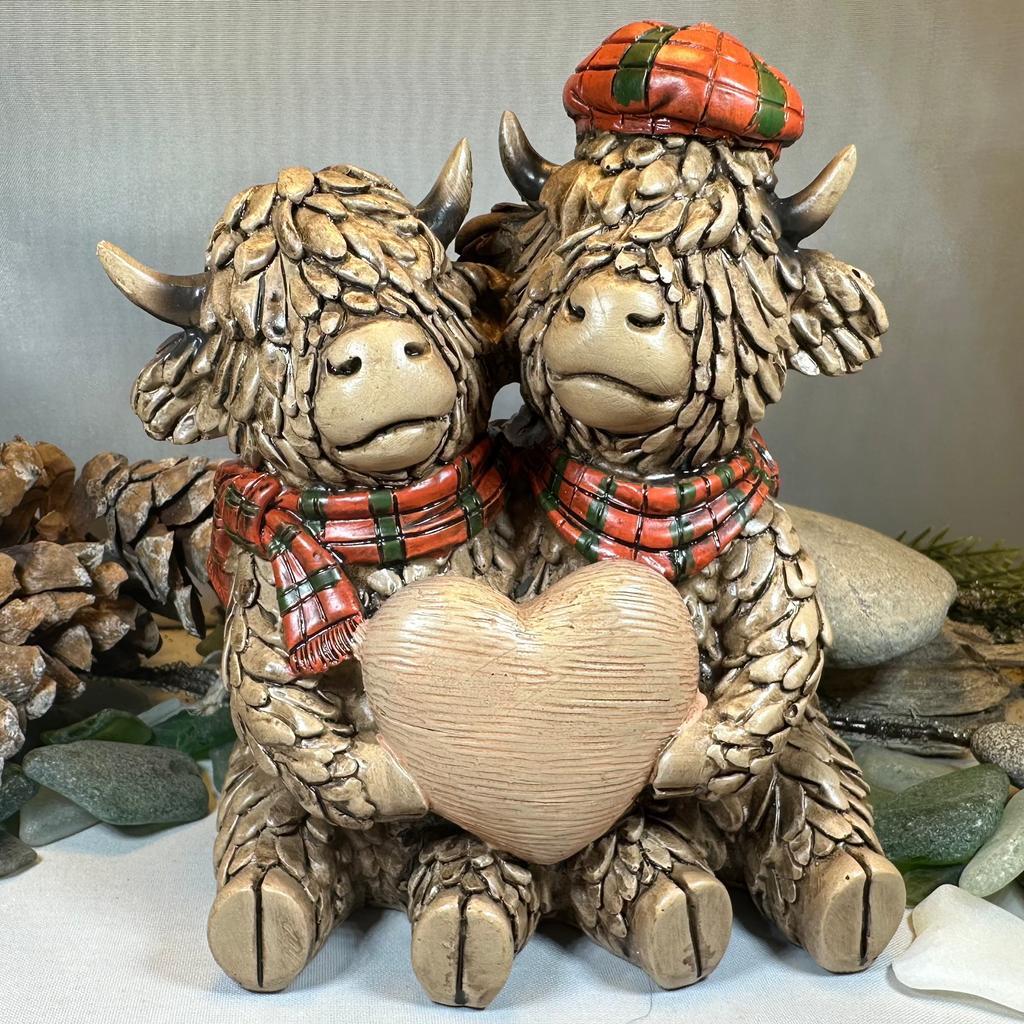 Tartan Lovers Highland Cow Figurine