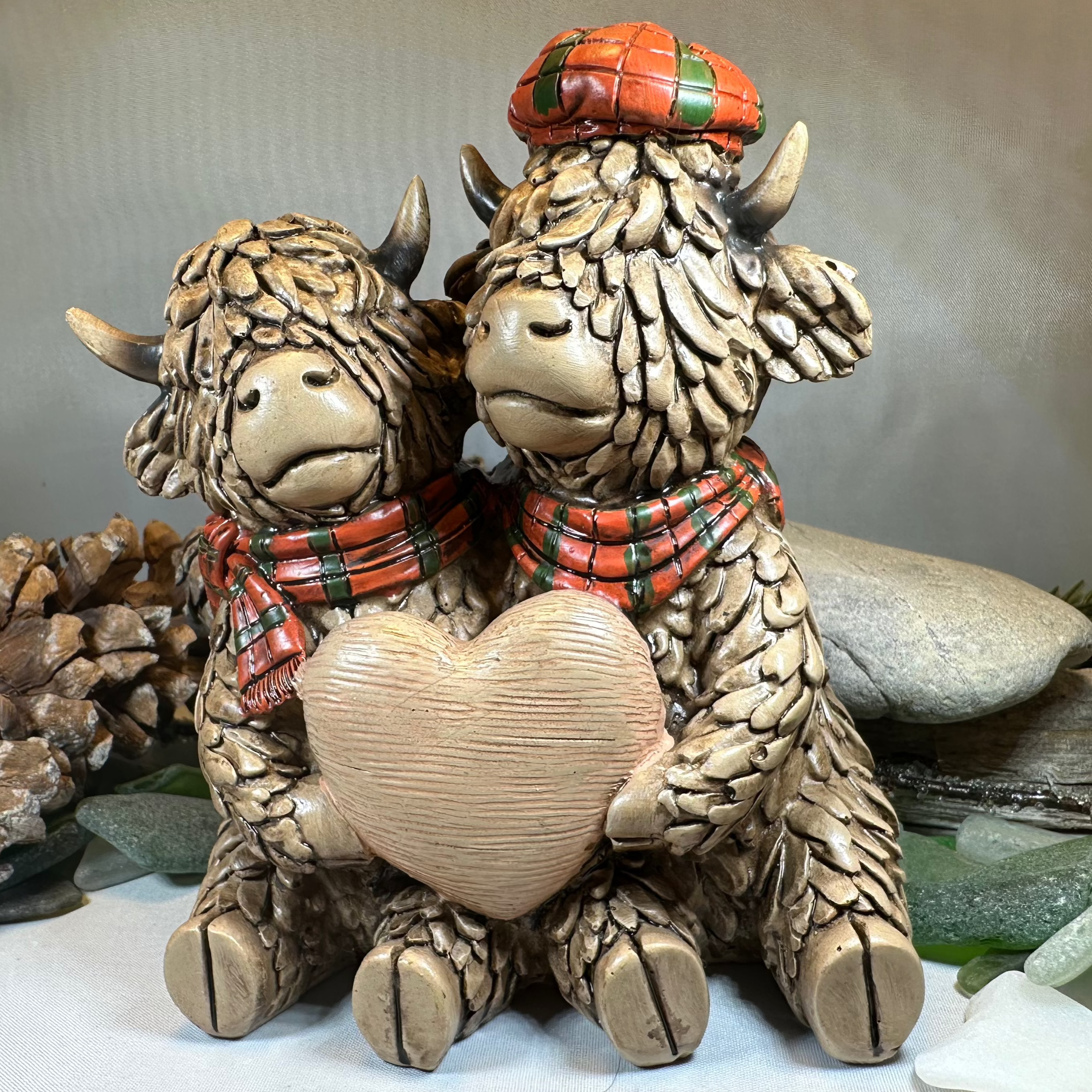 Tartan Lovers Highland Cow Figurine