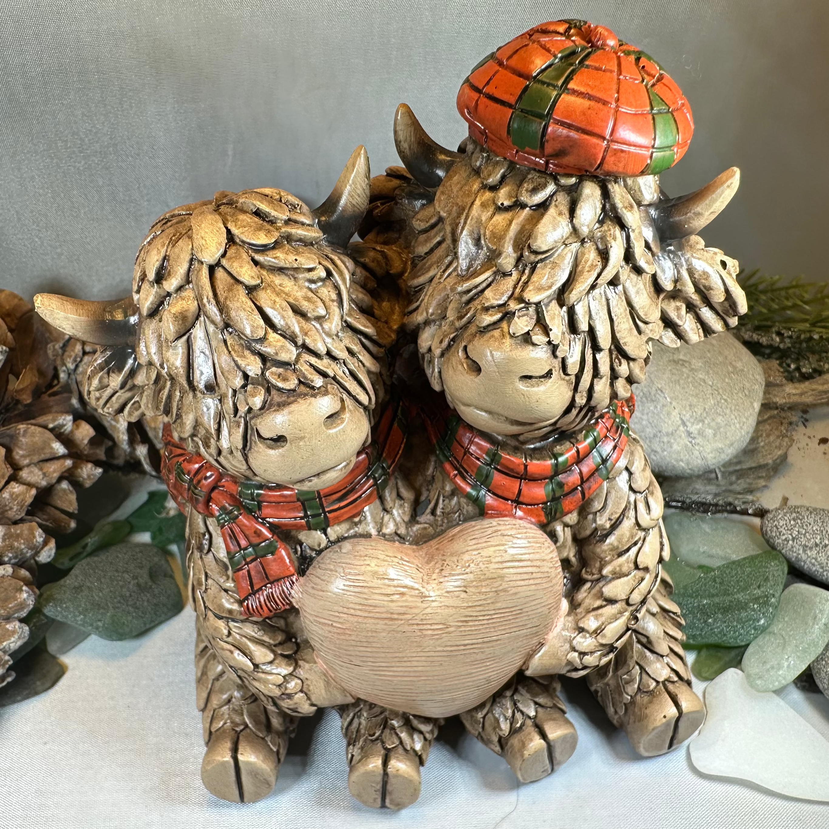 Tartan Lovers Highland Cow Figurine