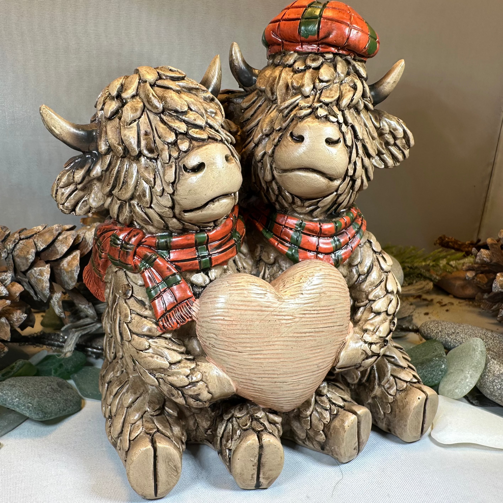 Tartan Lovers Highland Cow Figurine