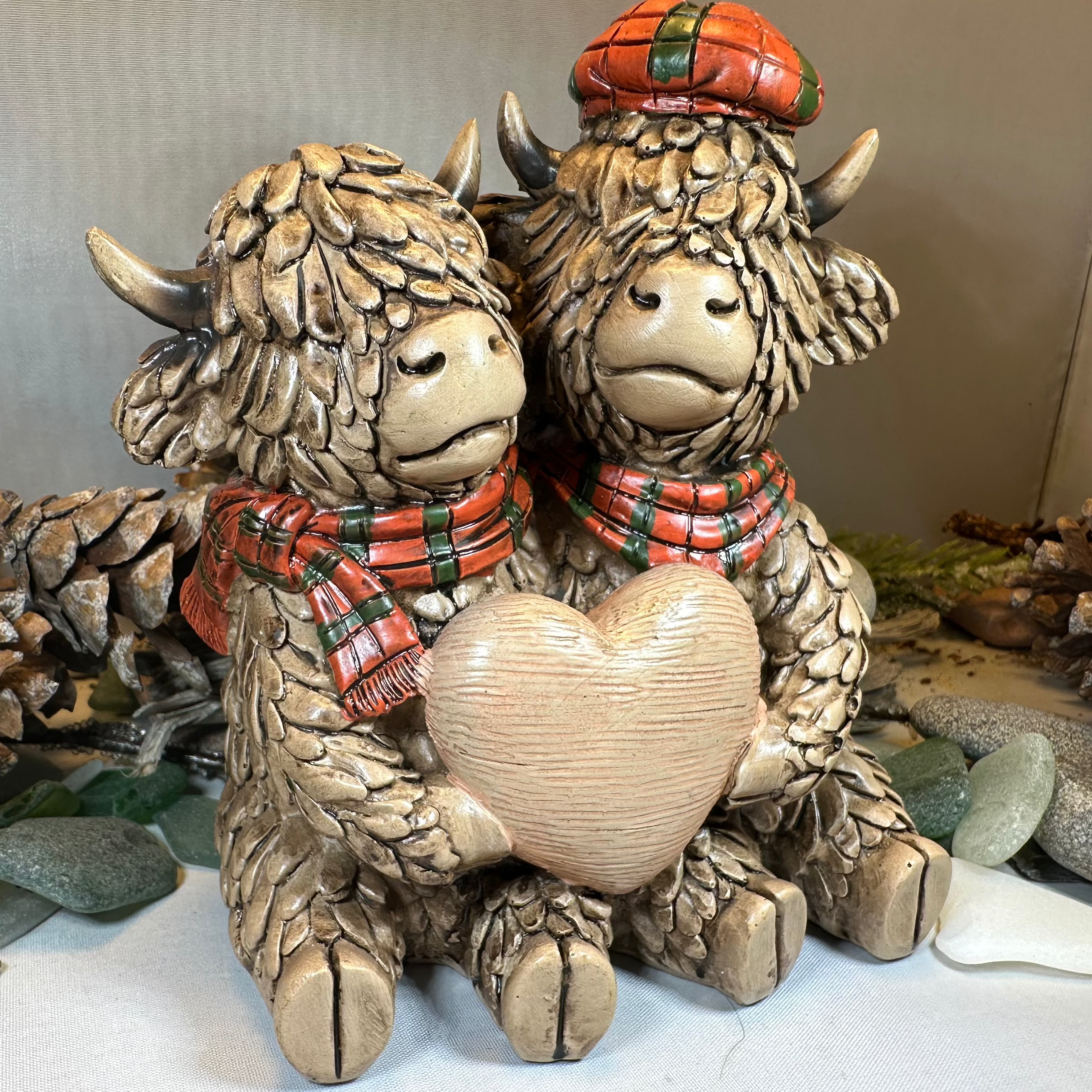 Tartan Lovers Highland Cow Figurine
