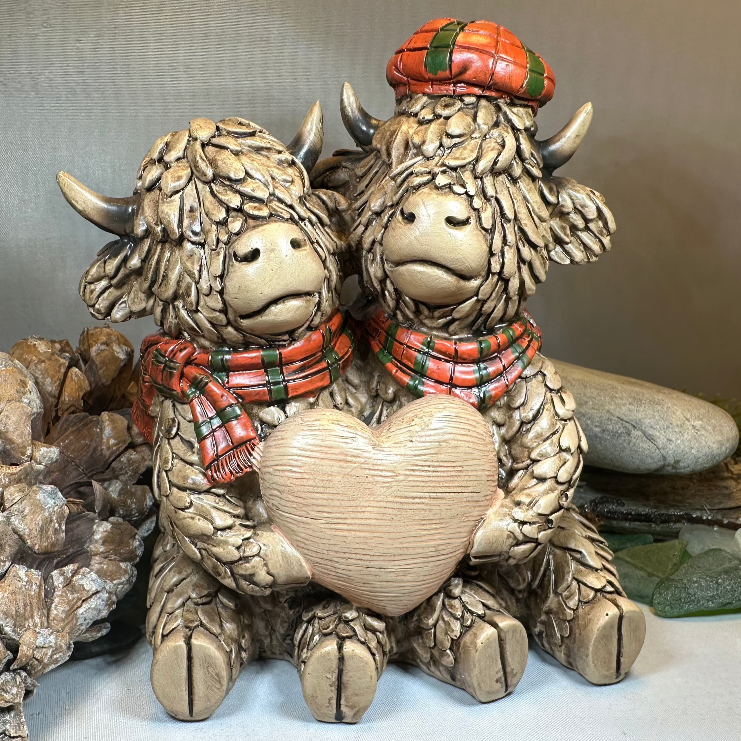 Tartan Lovers Highland Cow Figurine