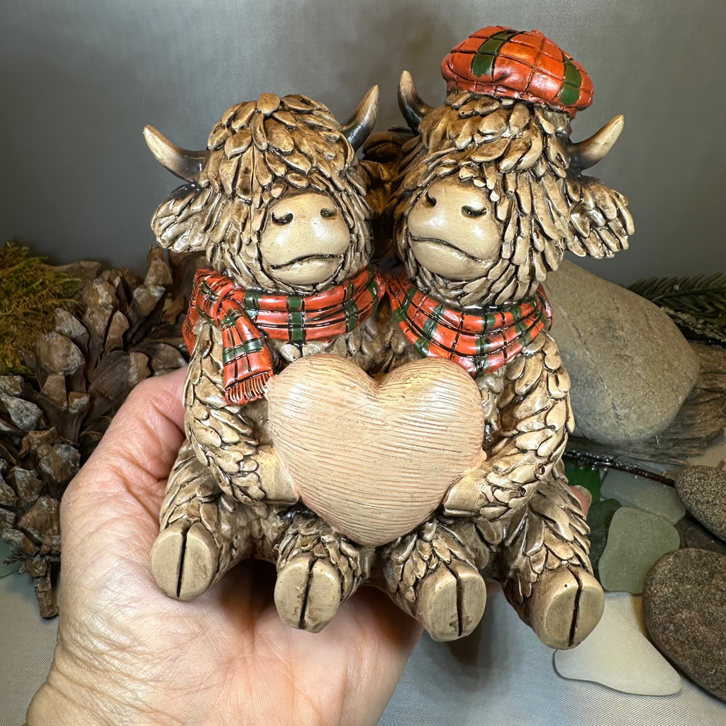 Tartan Lovers Highland Cow Figurine