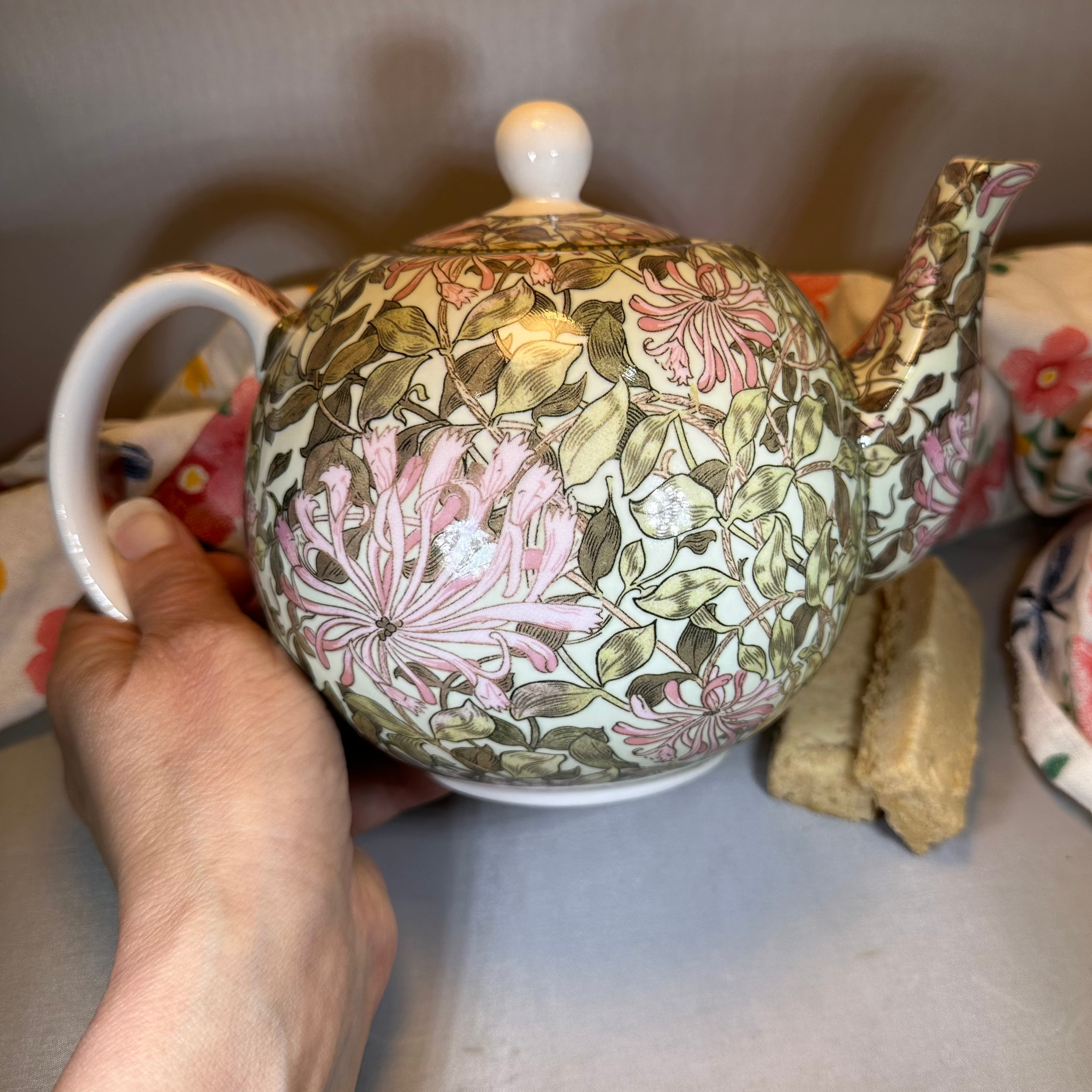 William Morris Honeysuckle Fine China Teapot