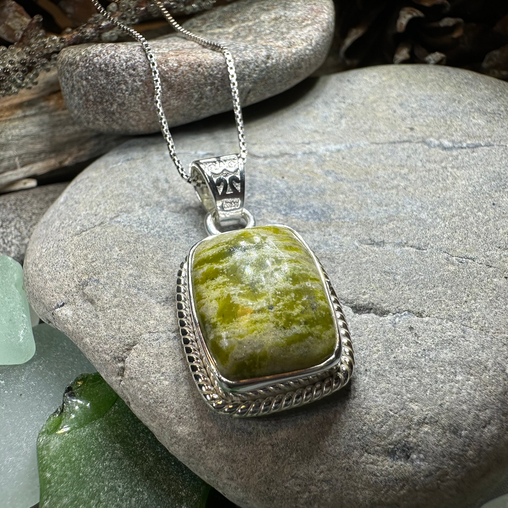 Connemara Marble Irish Rectangle Necklace
