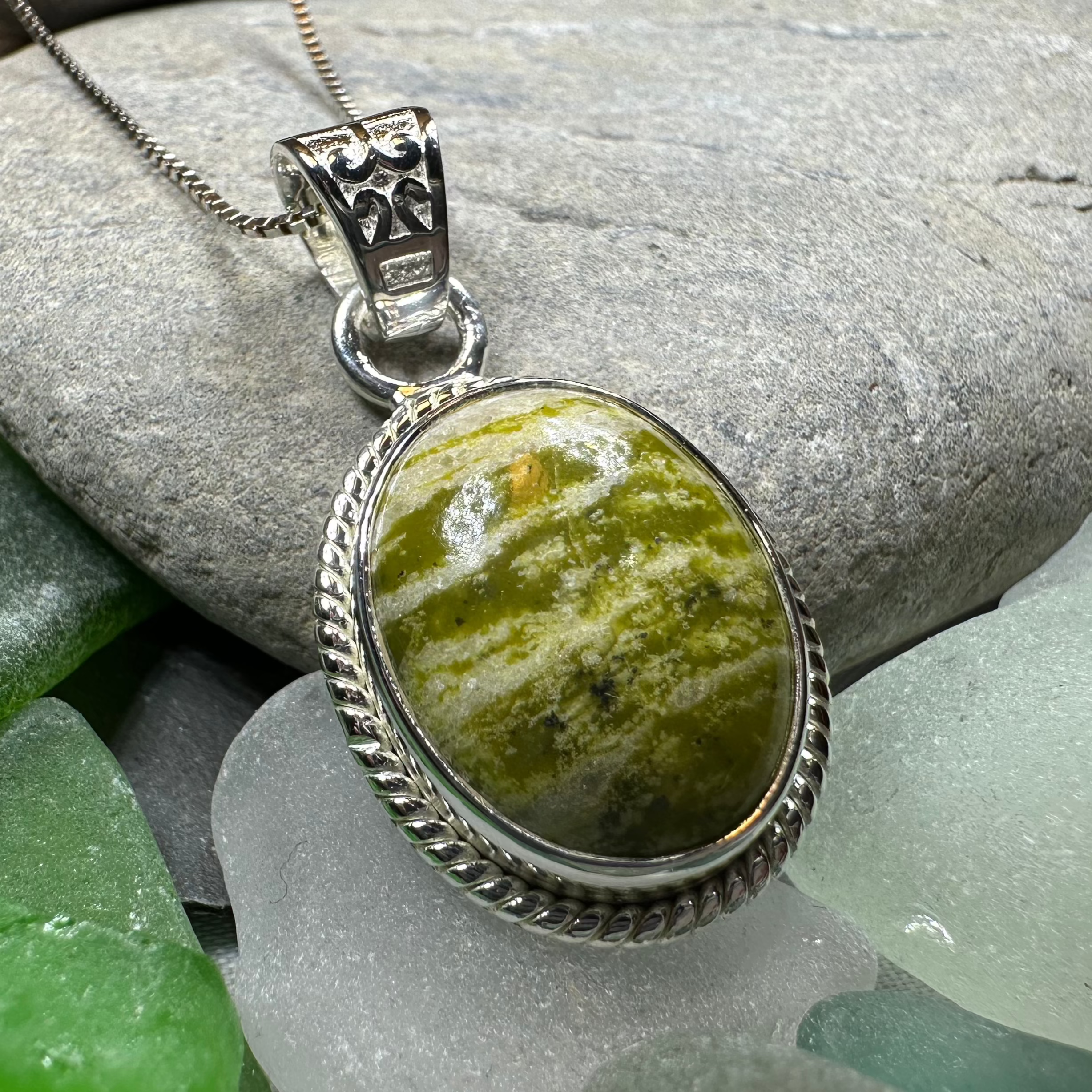 Connemara Marble Irish Oval Necklace