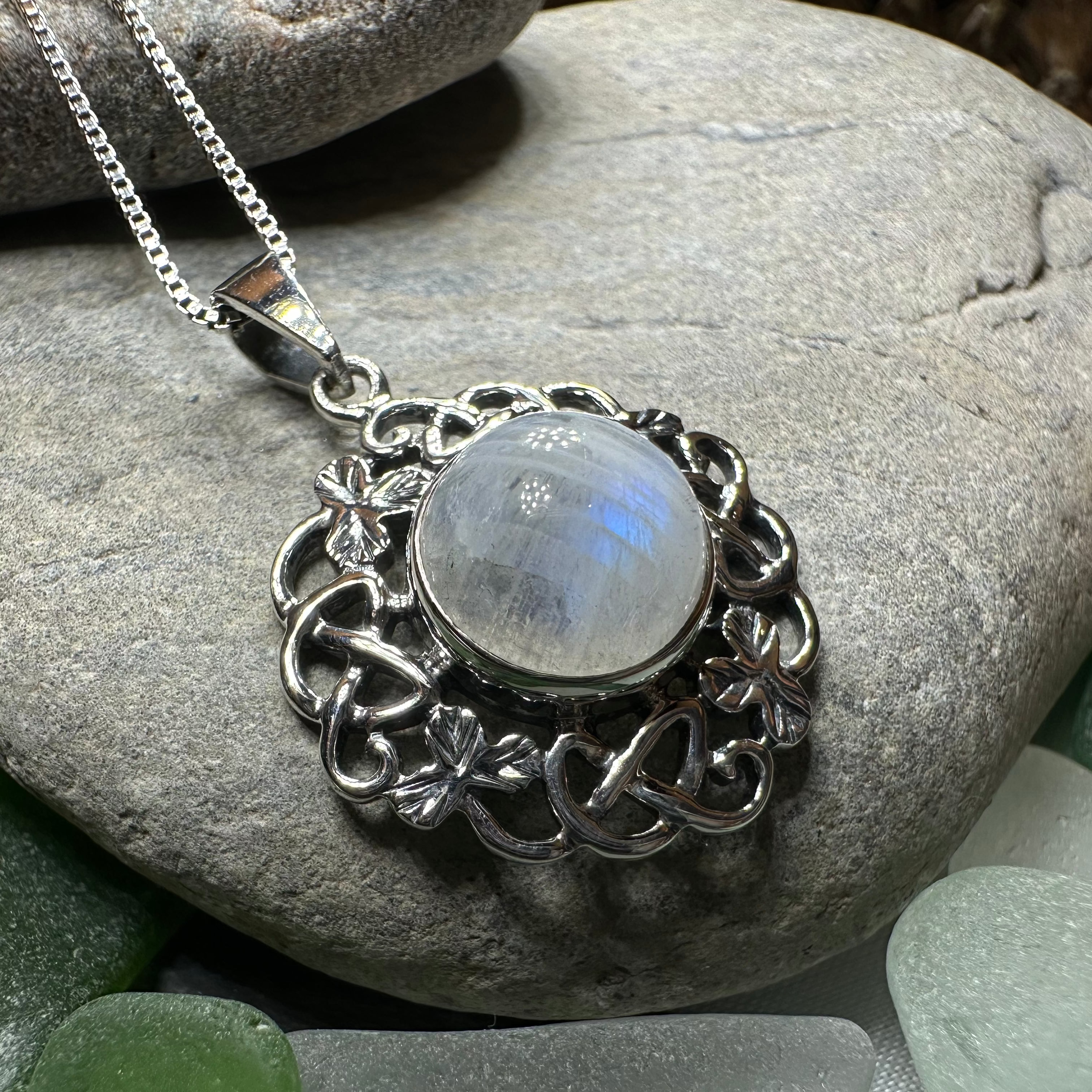 Elana Shamrock Moonstone Necklace
