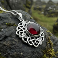 Elena Irish Shamrock Garnet Necklace
