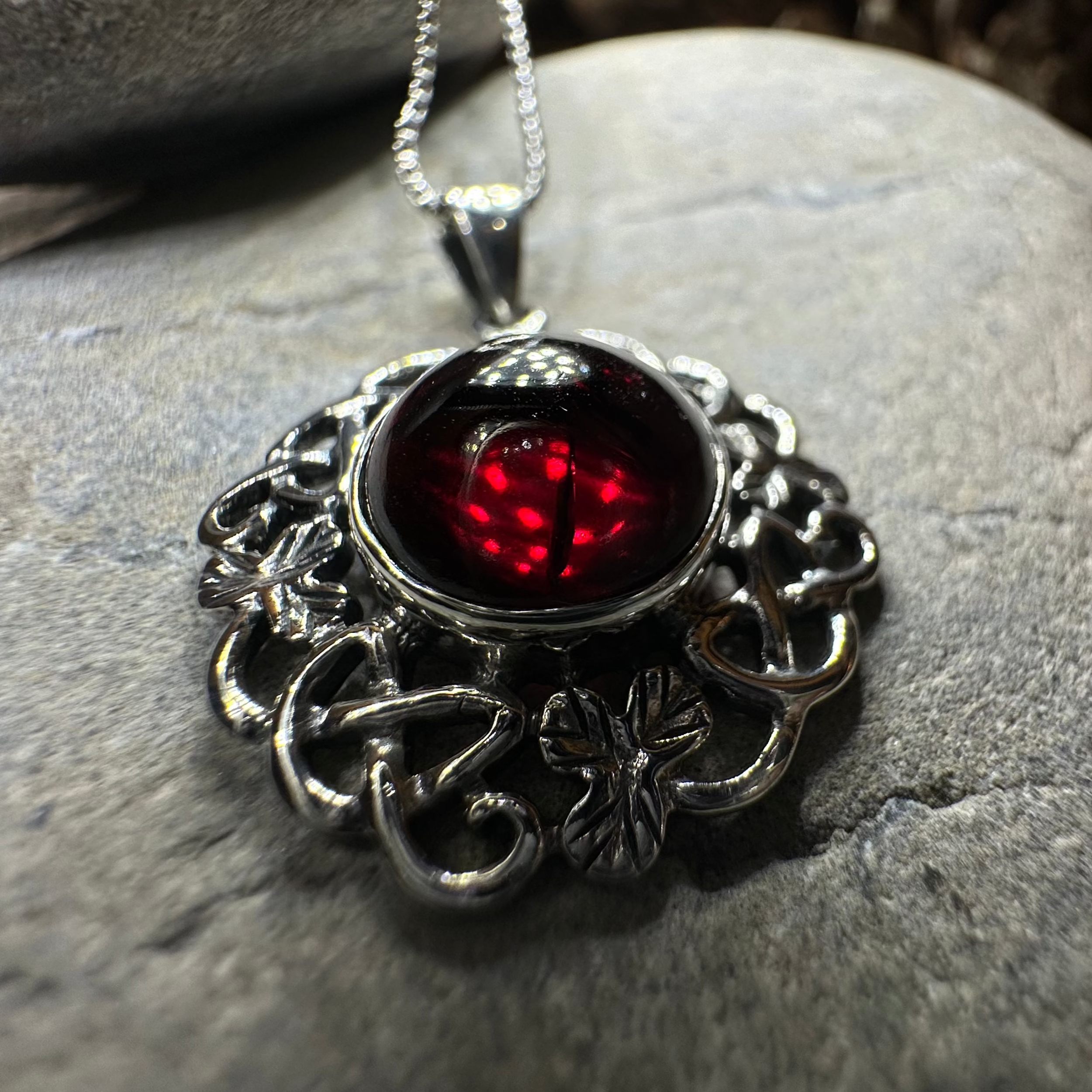 Elena Irish Shamrock Garnet Necklace