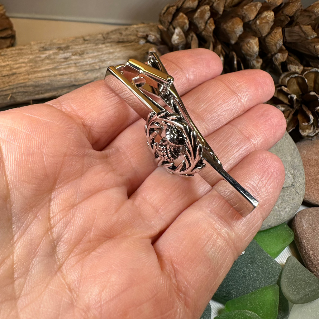 Classic Scottish Thistle Tie Bar & Cufflink Set