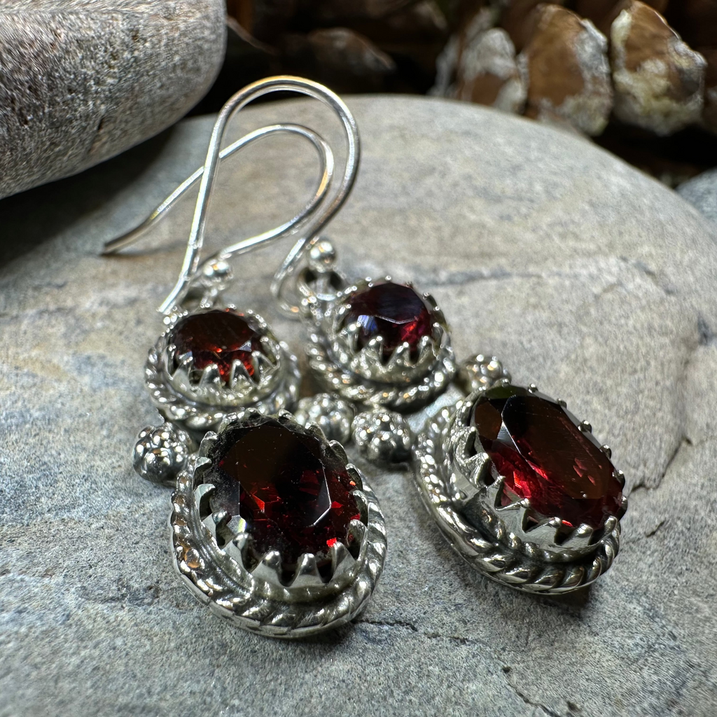 Garnet Romantic Earrings for Women