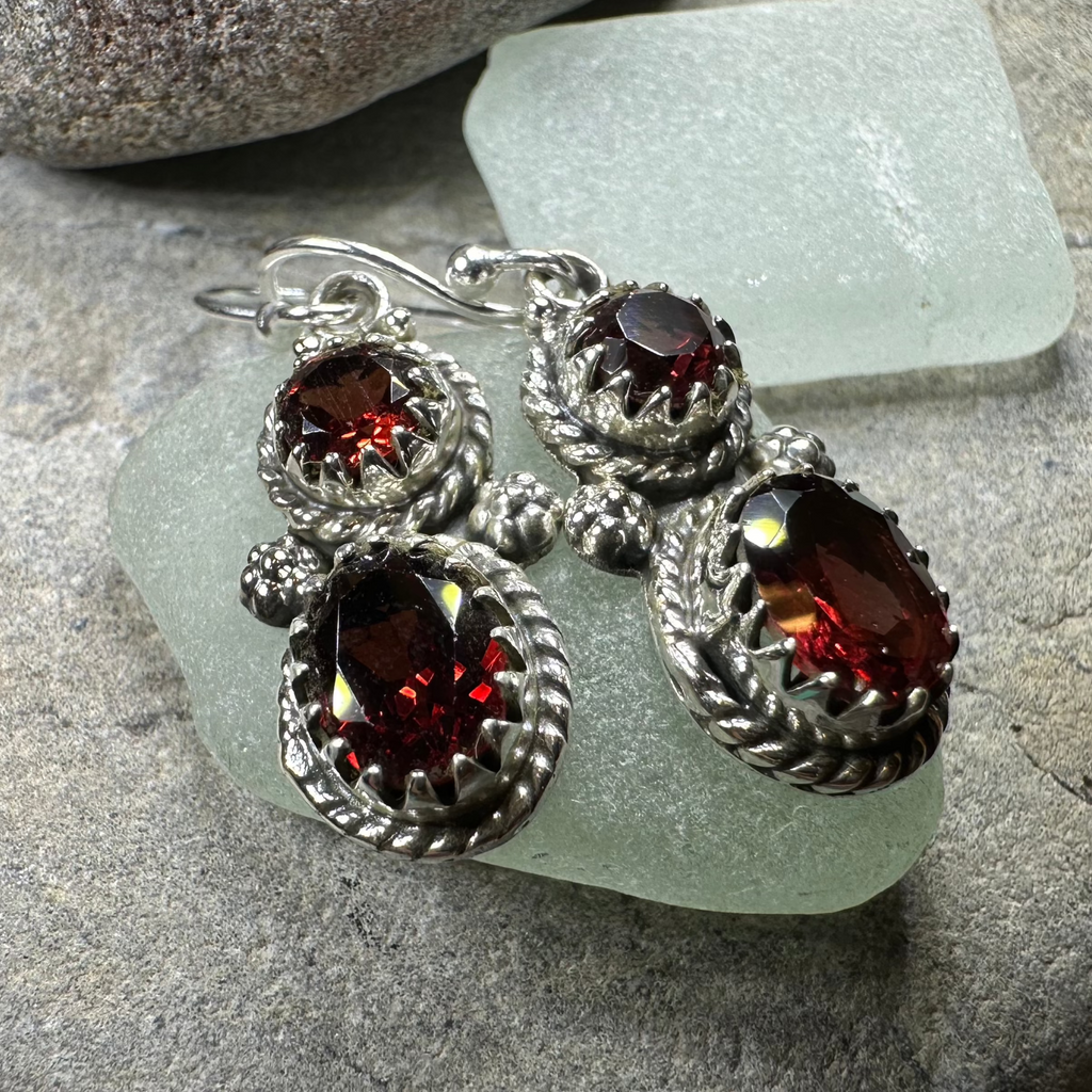 Garnet Romantic Earrings for Women