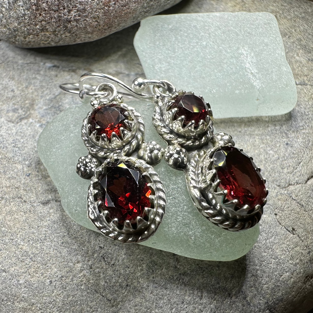 Garnet Romantic Earrings for Women