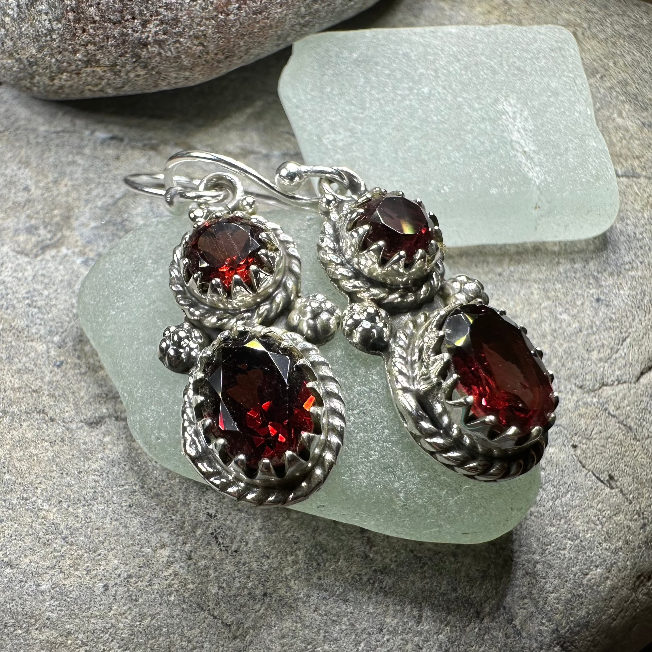 Garnet Romantic Earrings for Women
