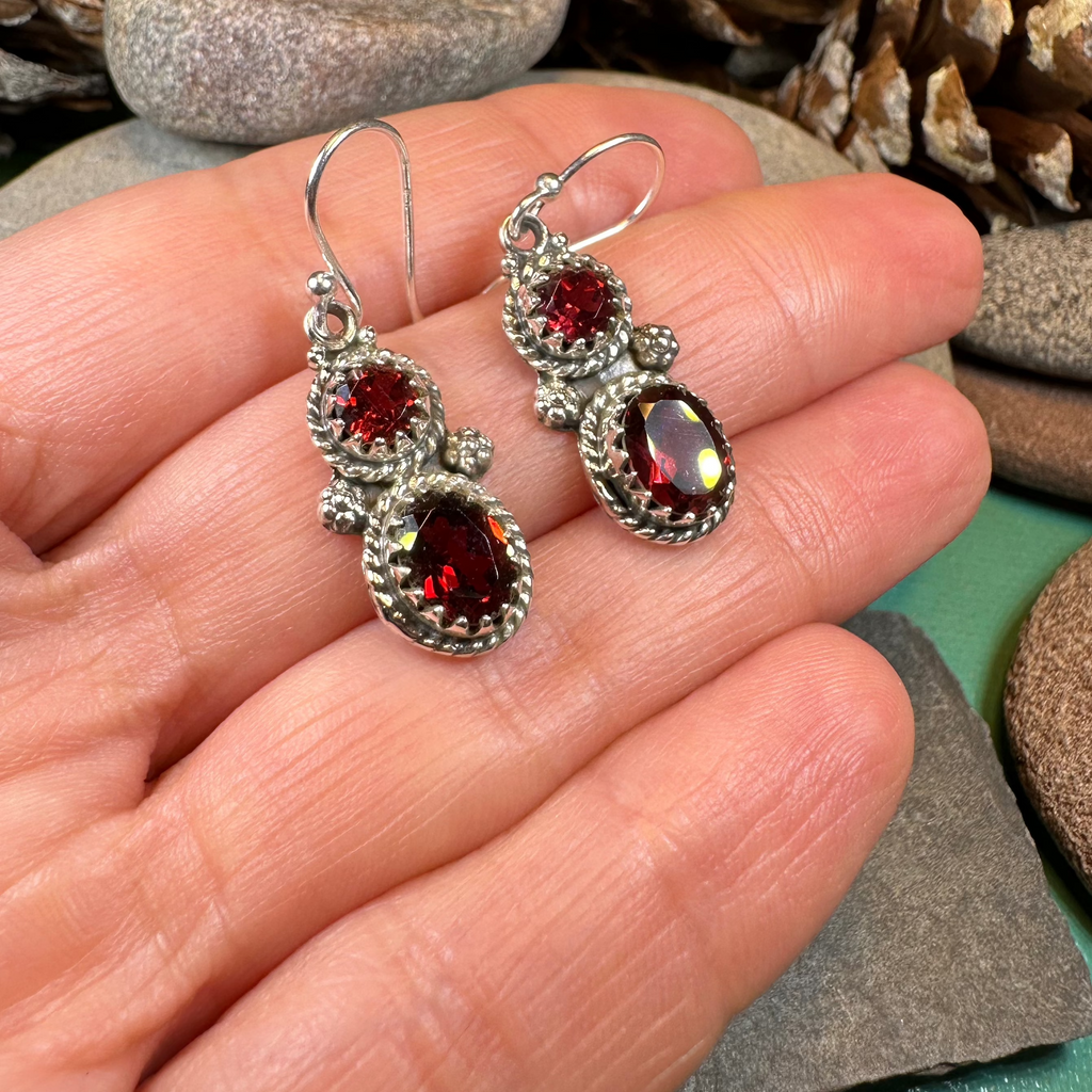 Garnet Romantic Earrings for Women