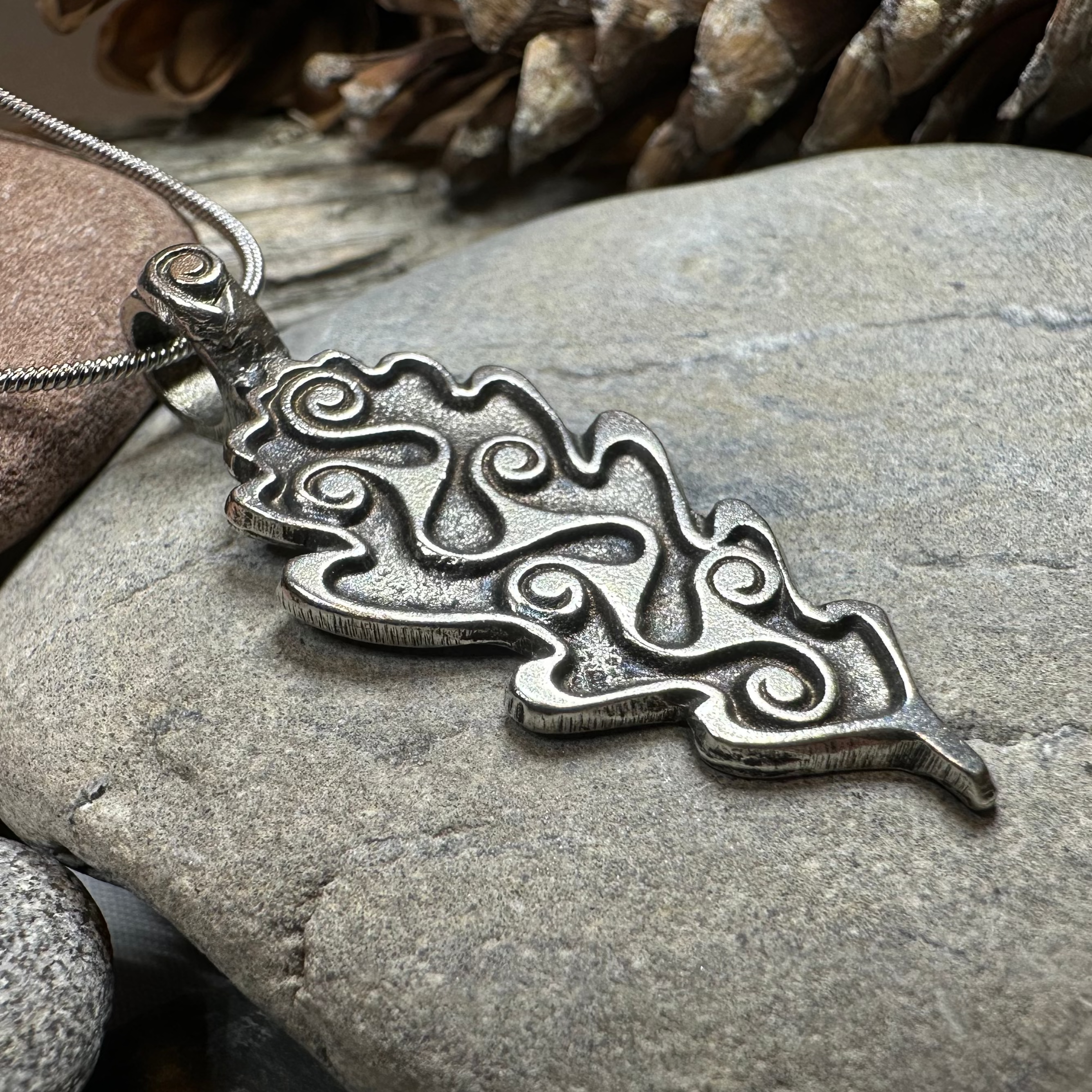 Celtic Oak Leaf Pewter Necklace