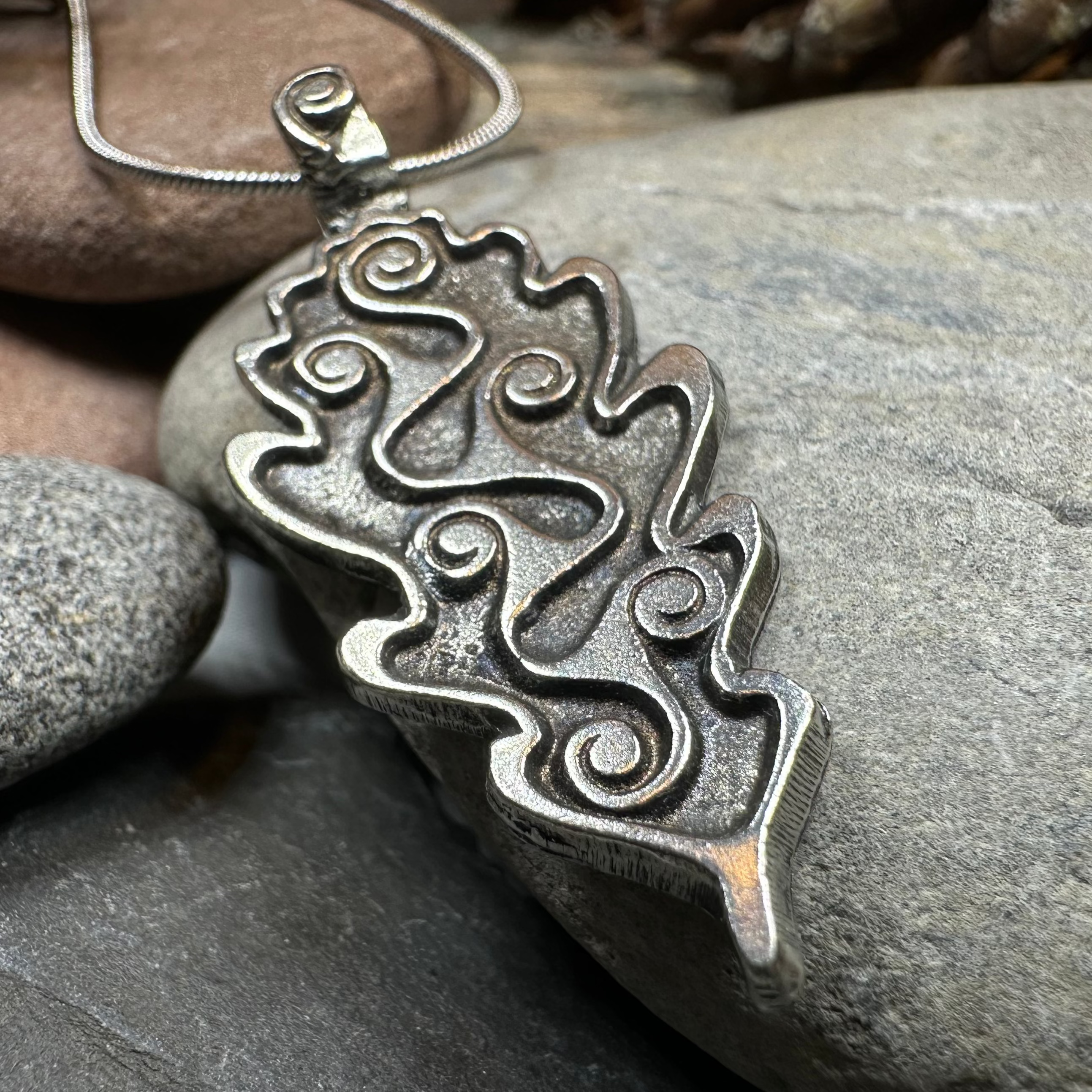 Celtic Oak Leaf Pewter Necklace