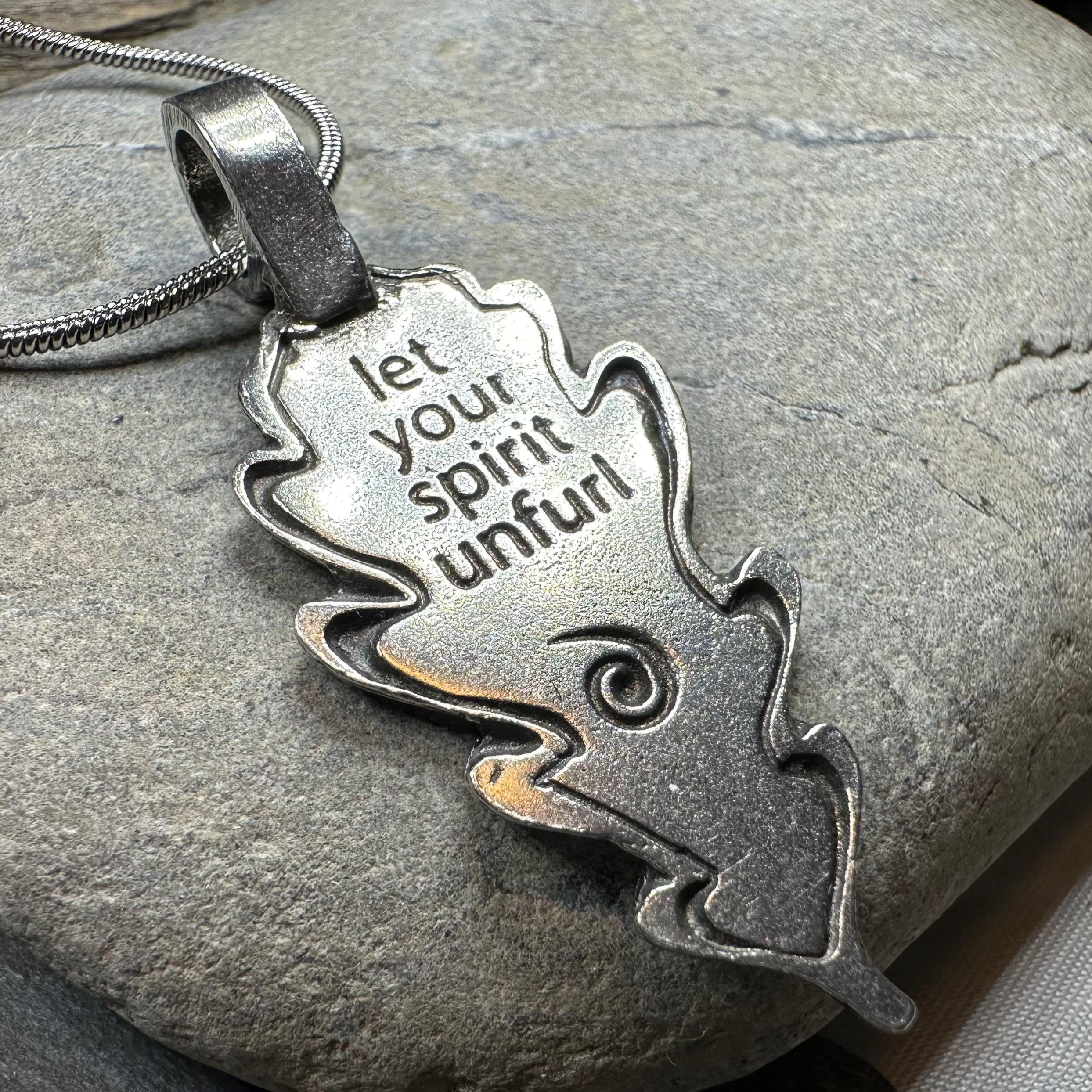 Celtic Oak Leaf Pewter Necklace