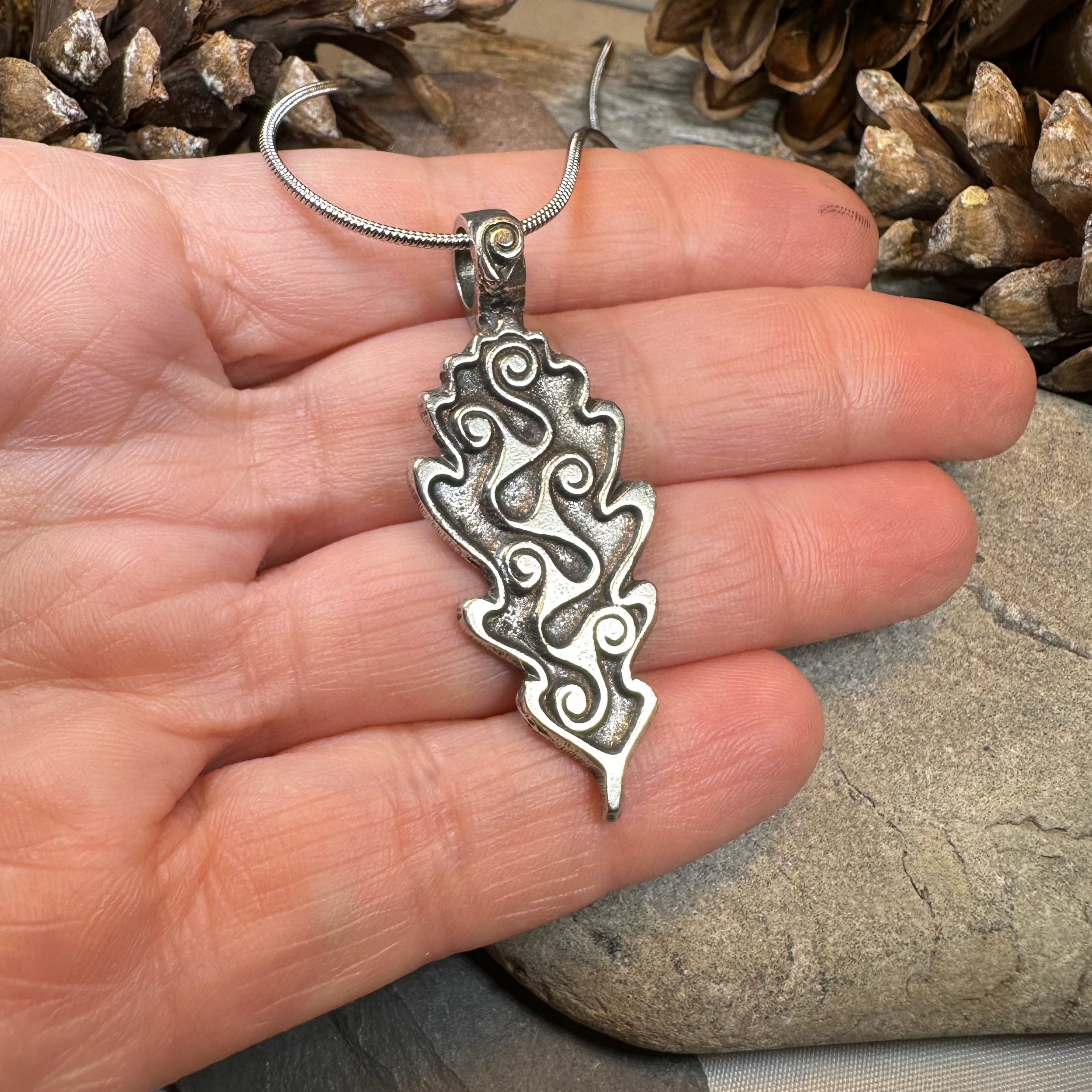 Celtic Oak Leaf Pewter Necklace