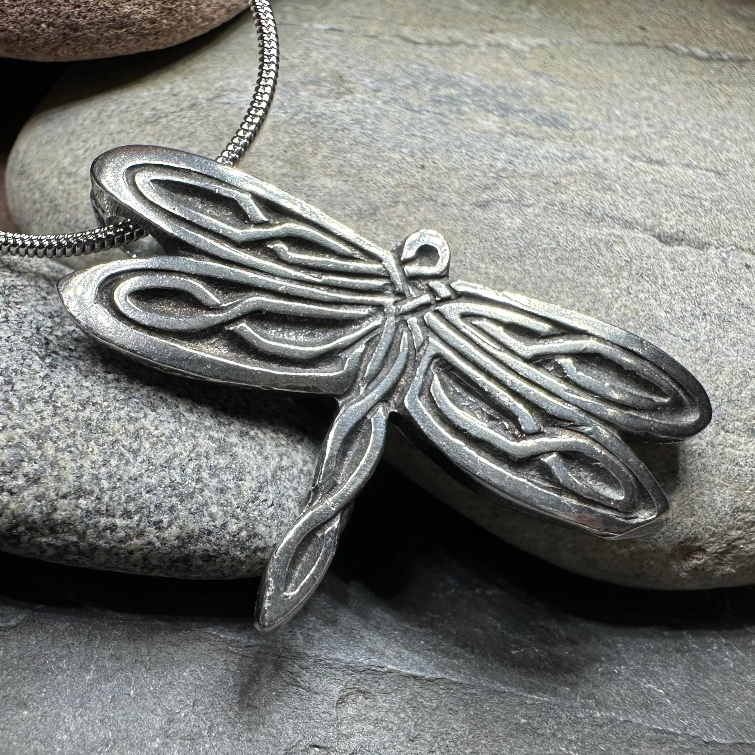 Celtic Dragonfly Pewter Necklace