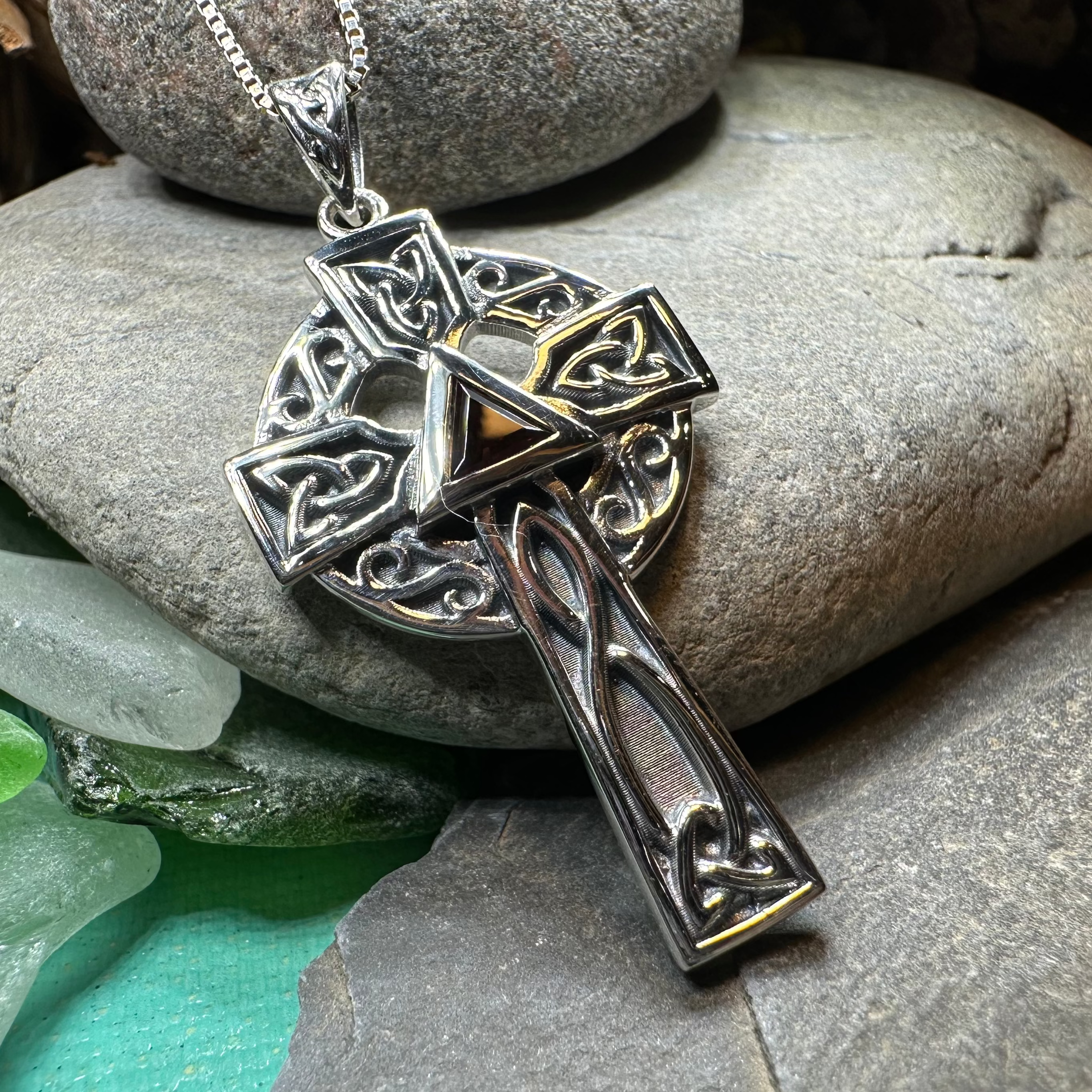 Recovery Celtic Cross Necklace in Sterling Silver
