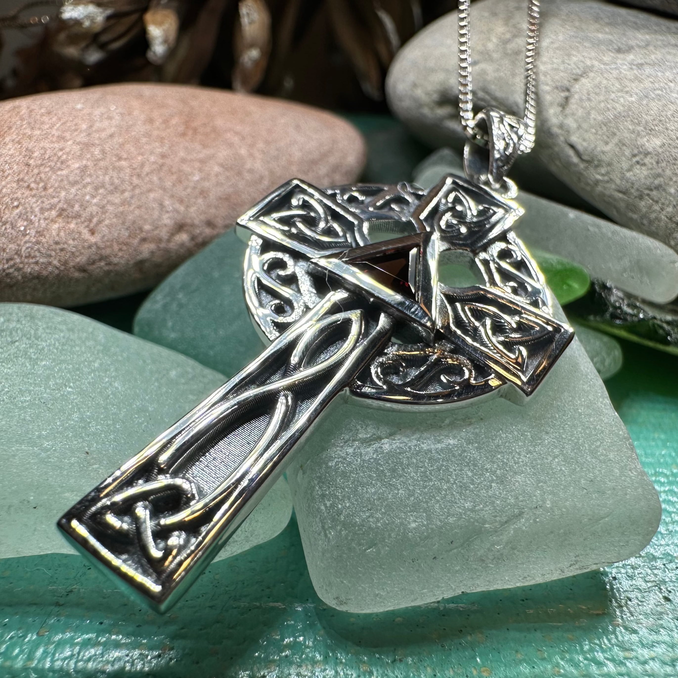 Recovery Celtic Cross Necklace in Sterling Silver