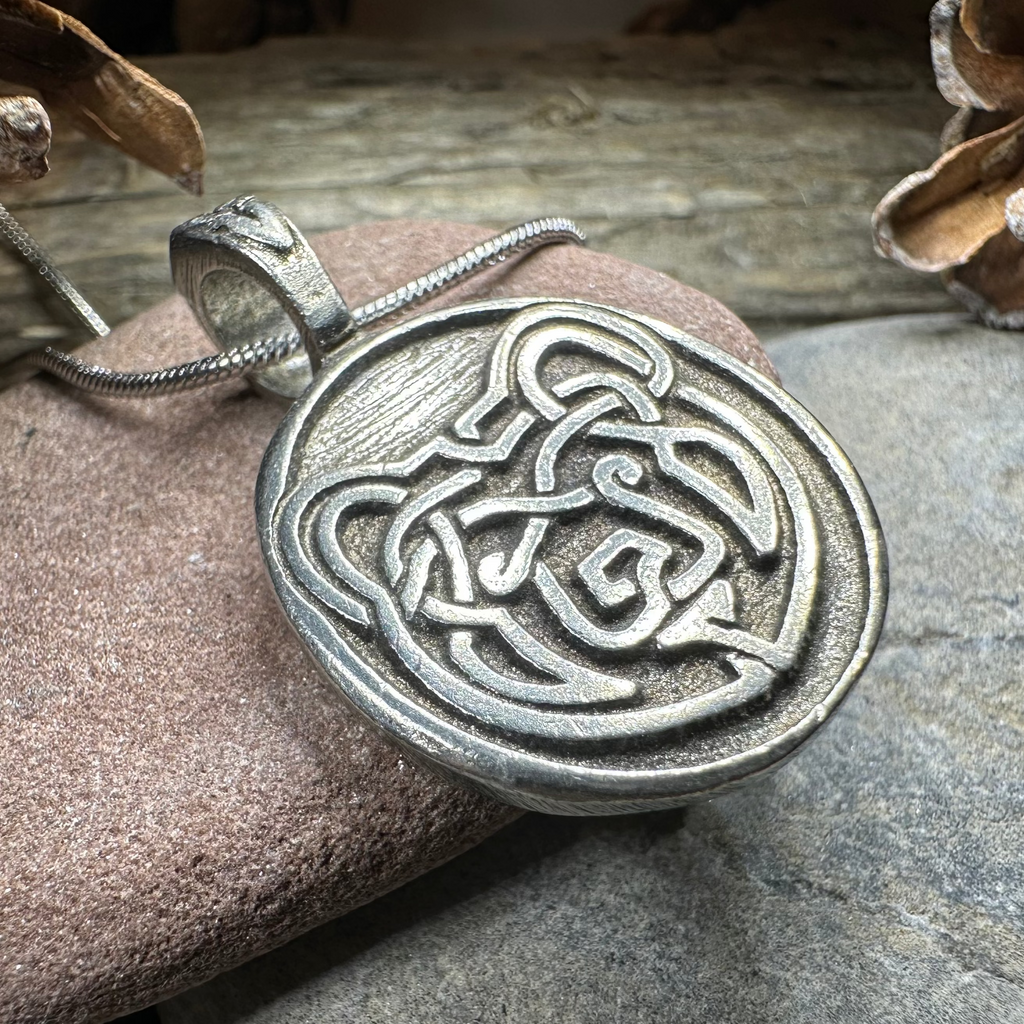 Celtic Bear Pewter Necklace