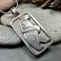 Celtic Spiral Bear Pewter Necklace