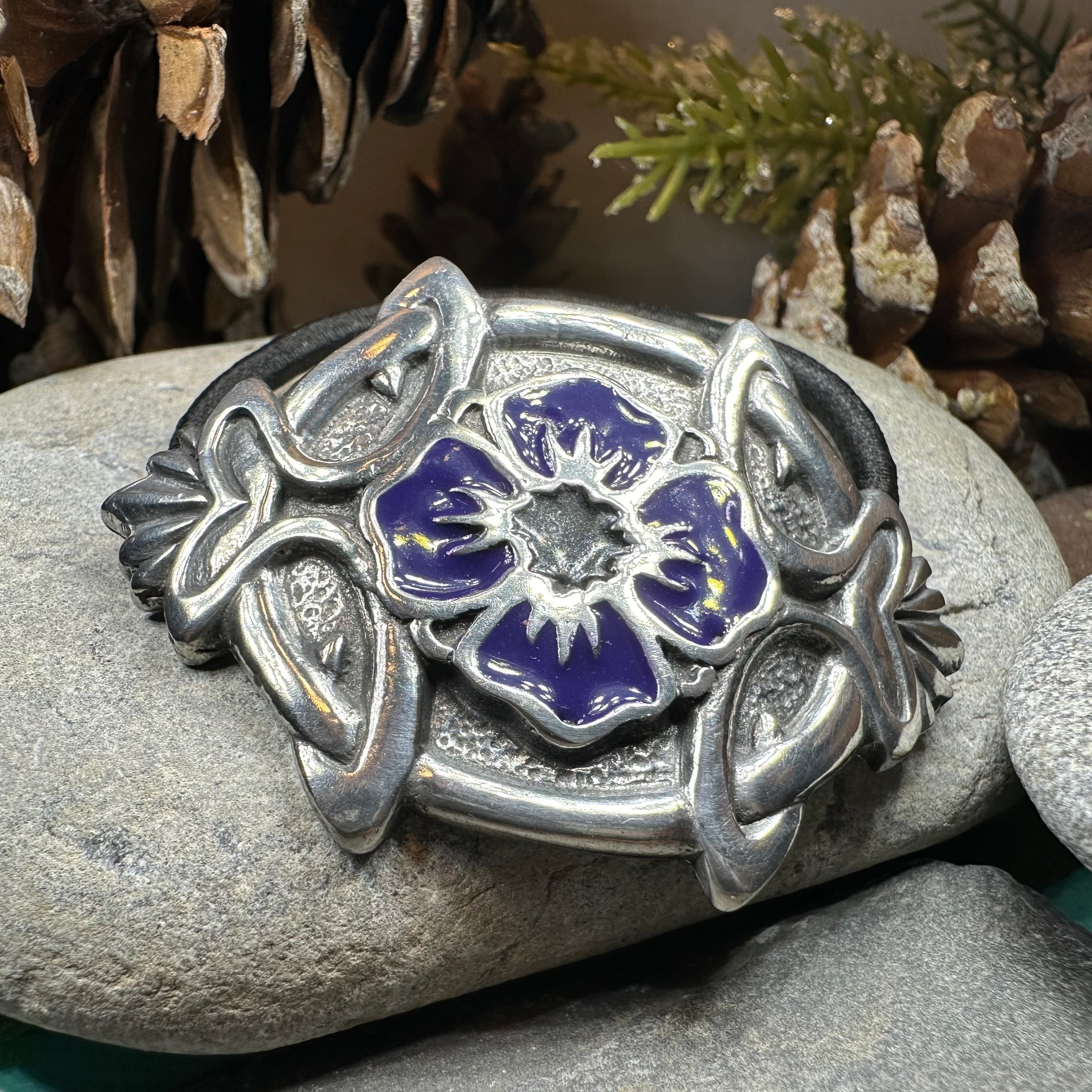 Celtic Pansy Ponytail Holder