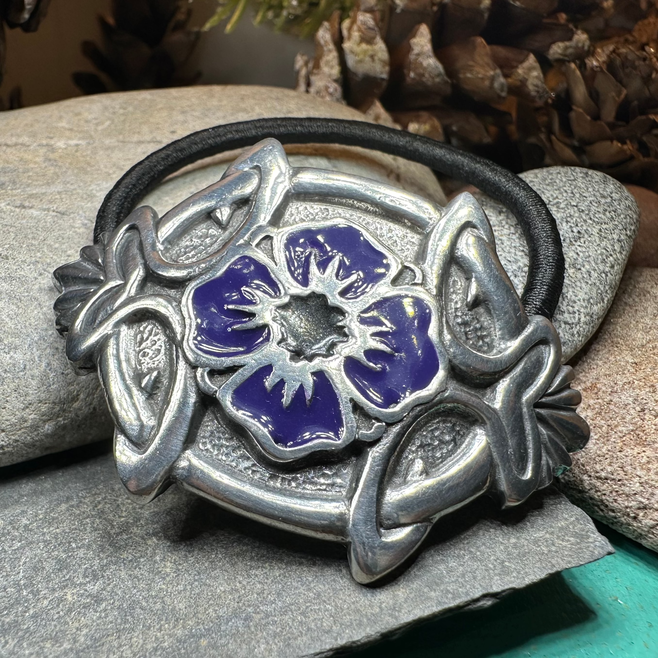 Celtic Pansy Ponytail Holder