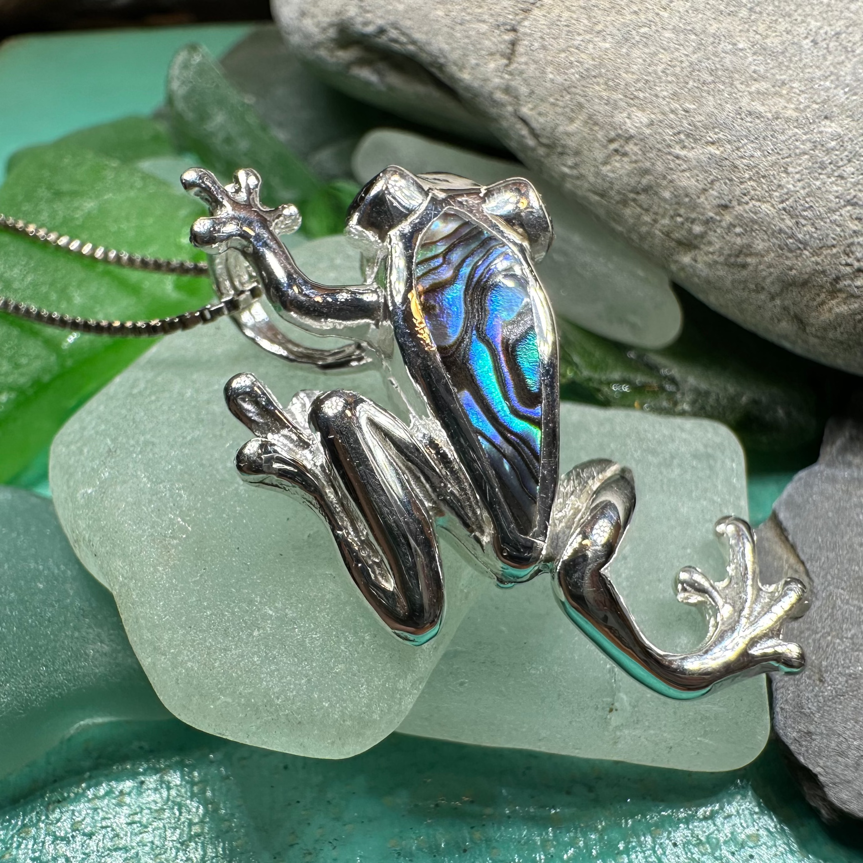 Abalone Frog Necklace