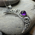 Sabrina Celtic Triple Moon Necklace in Sterling Silver