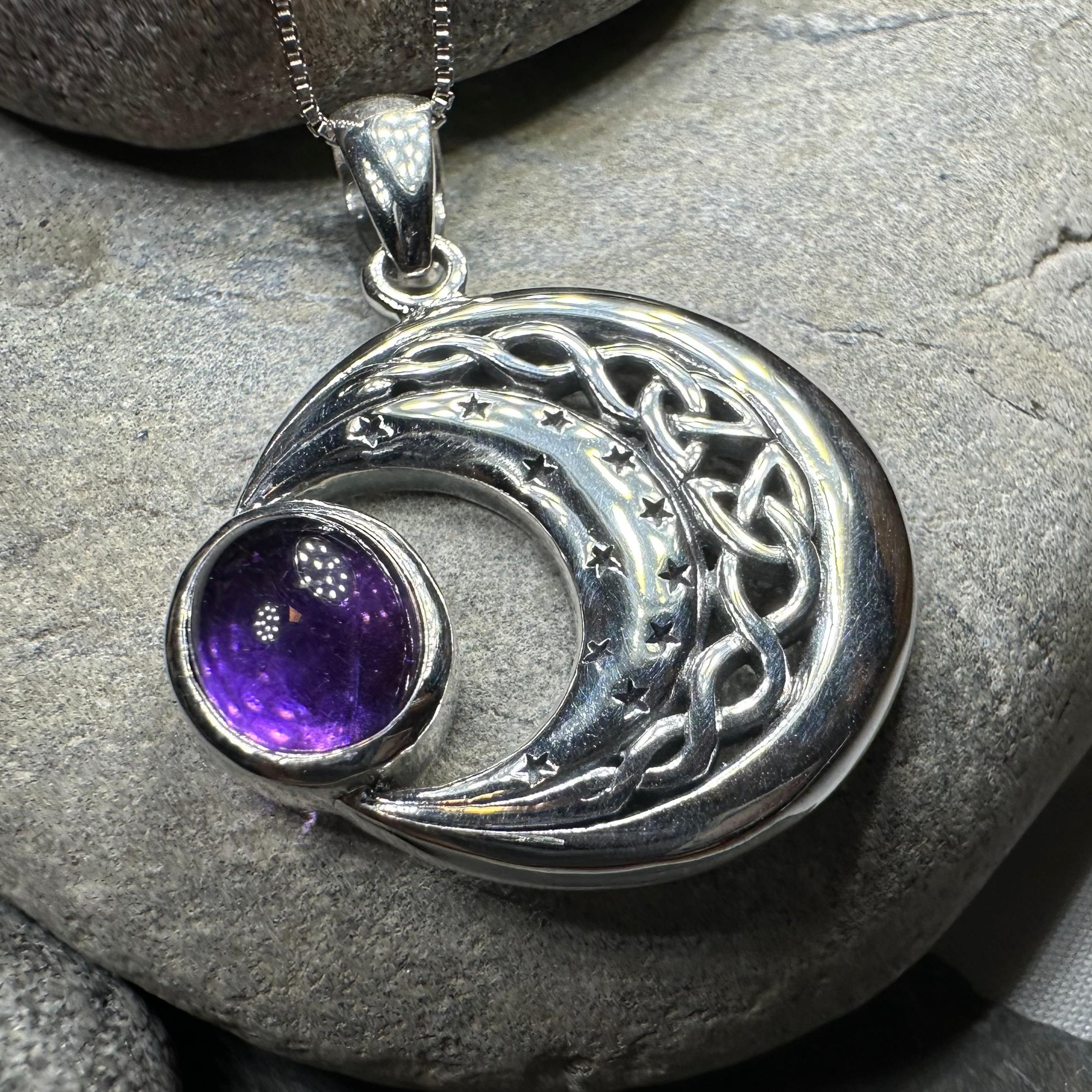 Dianthe Celtic Moon Necklace