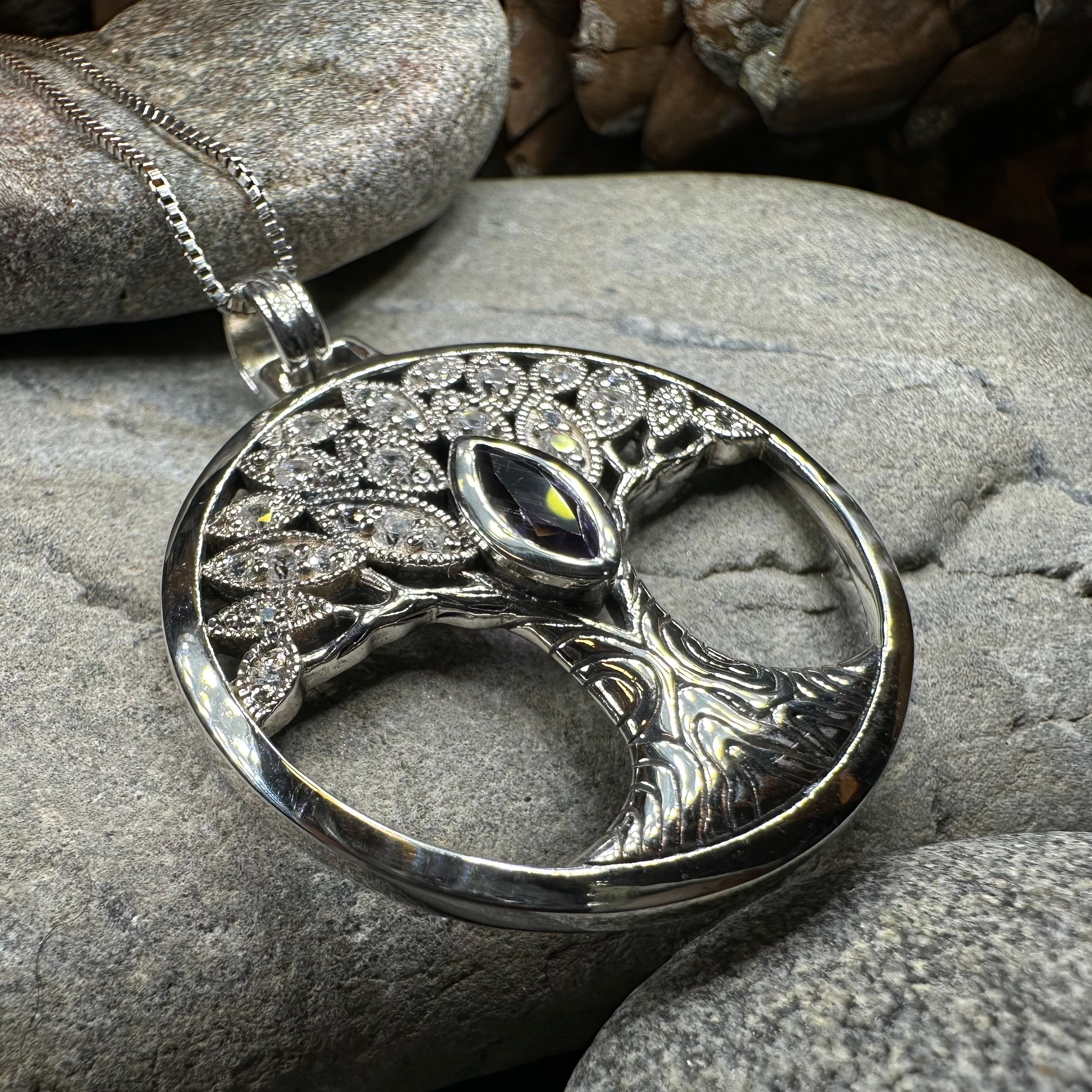 Glorianna Celtic Tree of Life Necklace in Sterling Silver