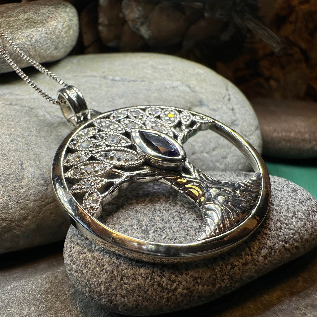 Glorianna Celtic Tree of Life Necklace in Sterling Silver