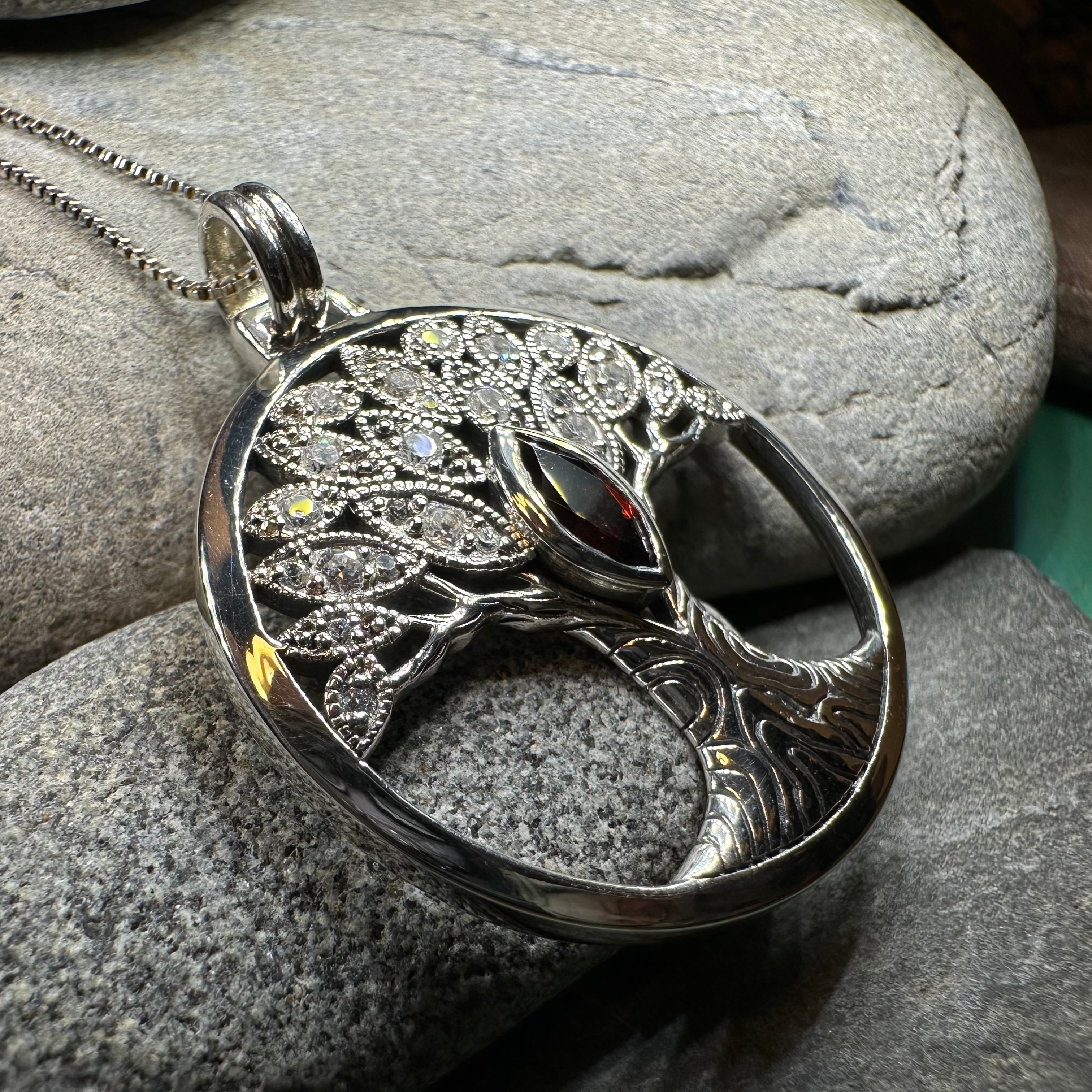 Glorianna Celtic Tree of Life Necklace in Sterling Silver