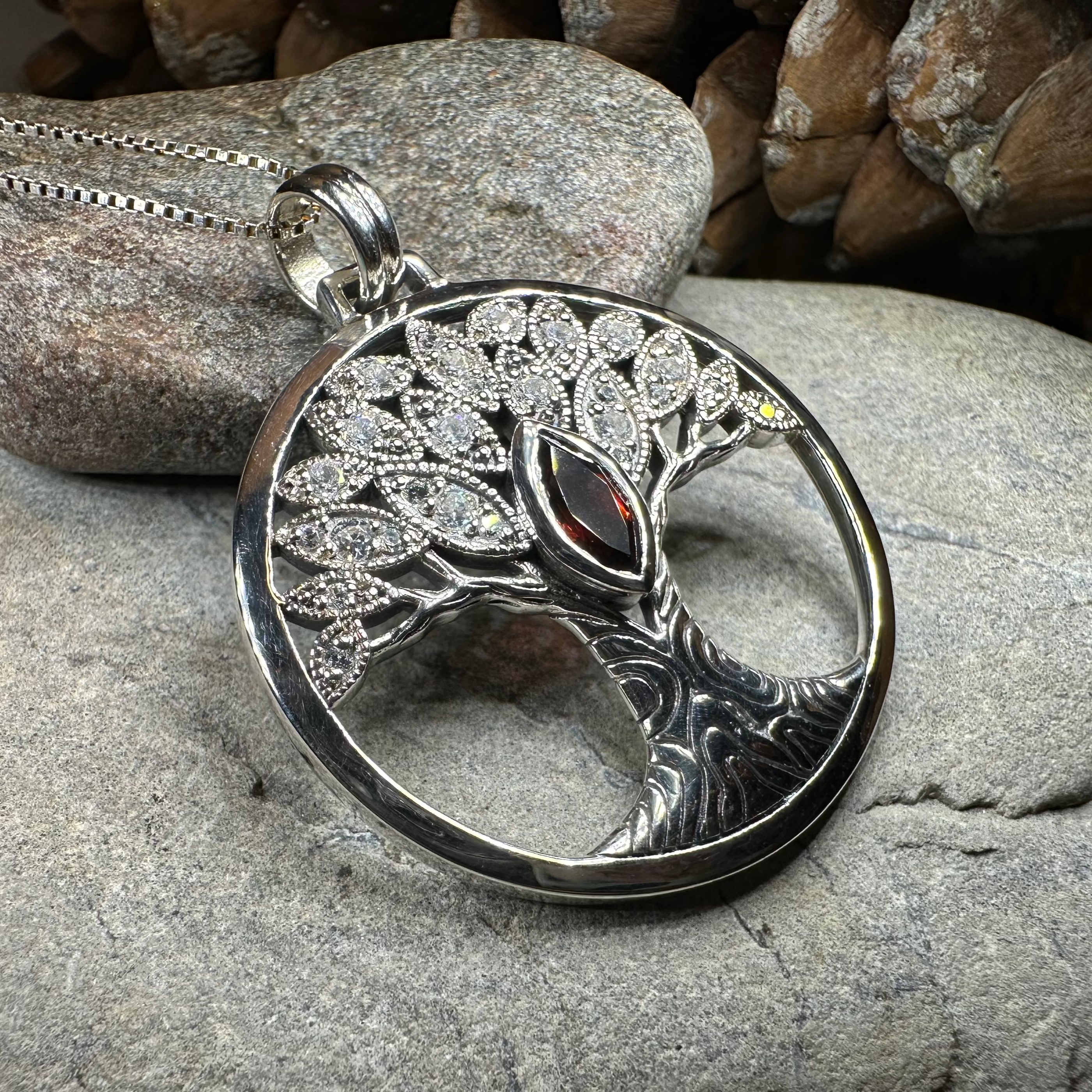Glorianna Celtic Tree of Life Necklace in Sterling Silver