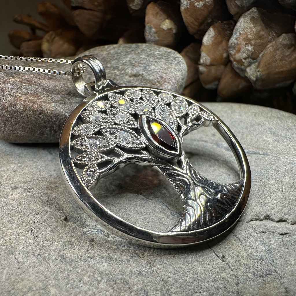 Glorianna Celtic Tree of Life Necklace in Sterling Silver