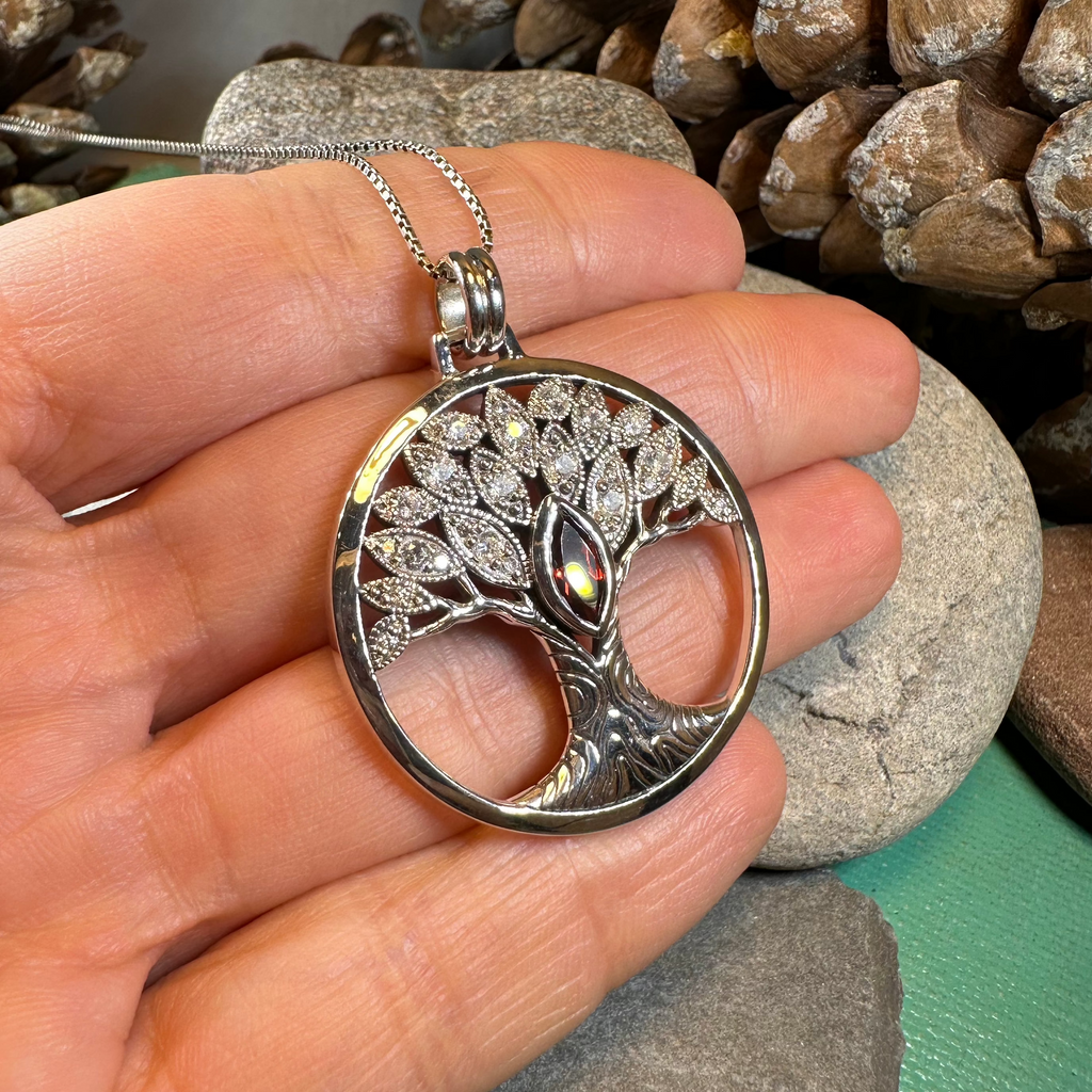 Glorianna Celtic Tree of Life Necklace in Sterling Silver